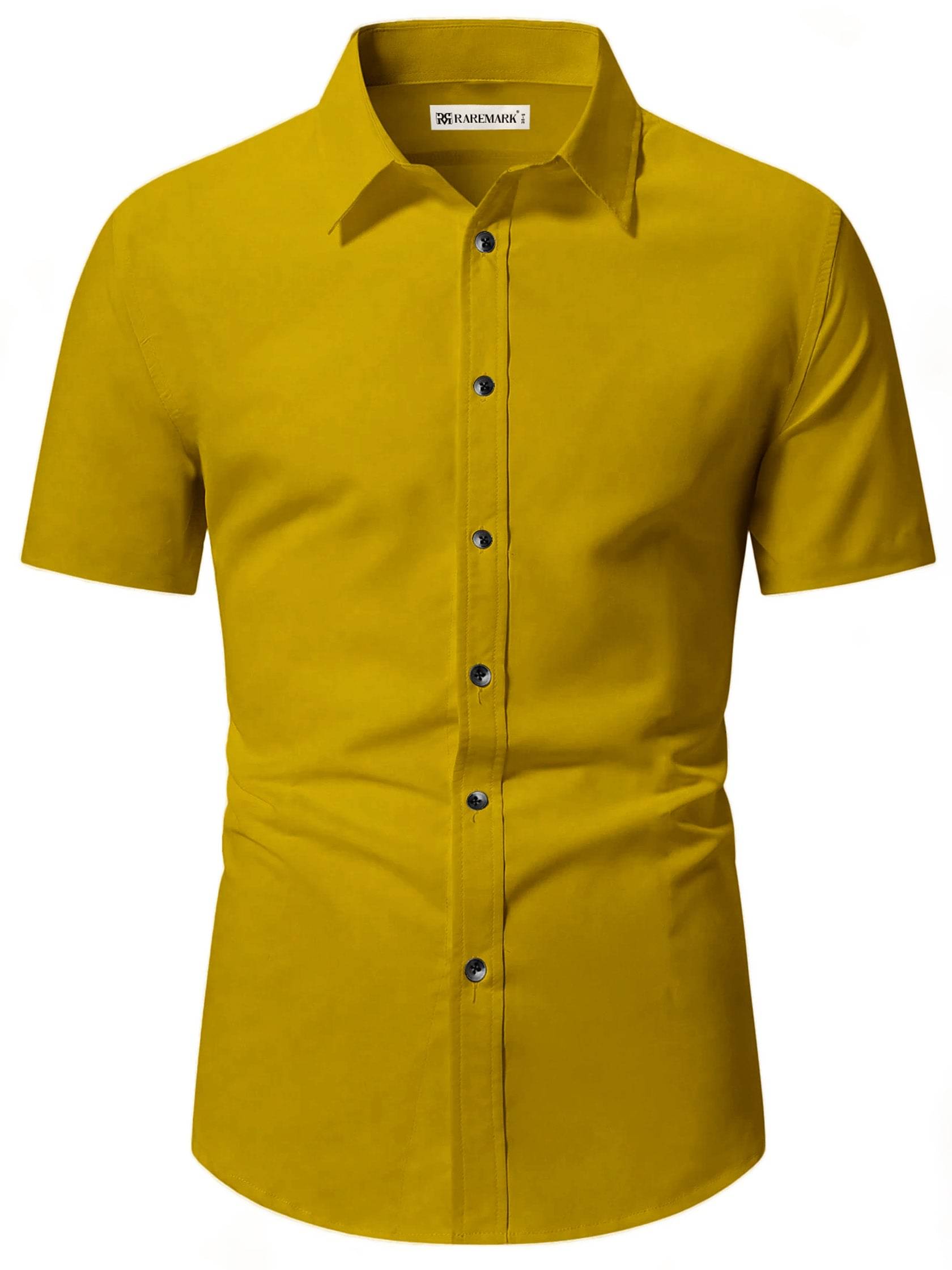 RAREMARK Cotton Blend Slim Fit Solids Full Sleeves Men's Casual Shirt - Yellow ( Pack of 1 ) RAREMARK Cotton Blend Slim Fit Solids Full Sleeves Men's Casual Shirt - Yellow ( Pack of 1 )