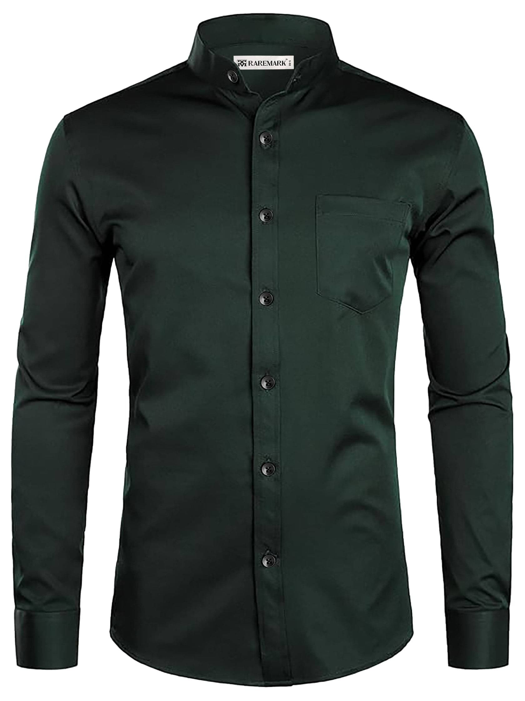     			RAREMARK Cotton Blend Slim Fit Solids Full Sleeves Men's Casual Shirt - Green ( Pack of 1 )