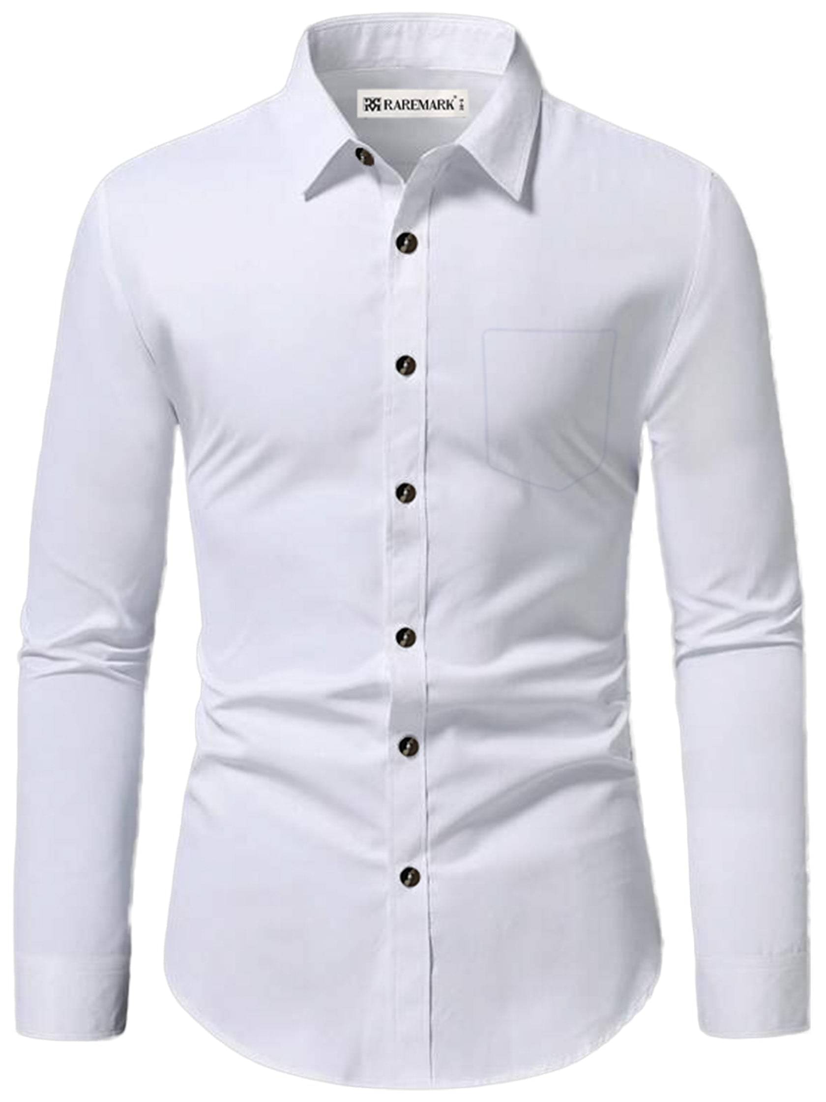     			RAREMARK Cotton Blend Slim Fit Solids Full Sleeves Men's Casual Shirt - White ( Pack of 1 )
