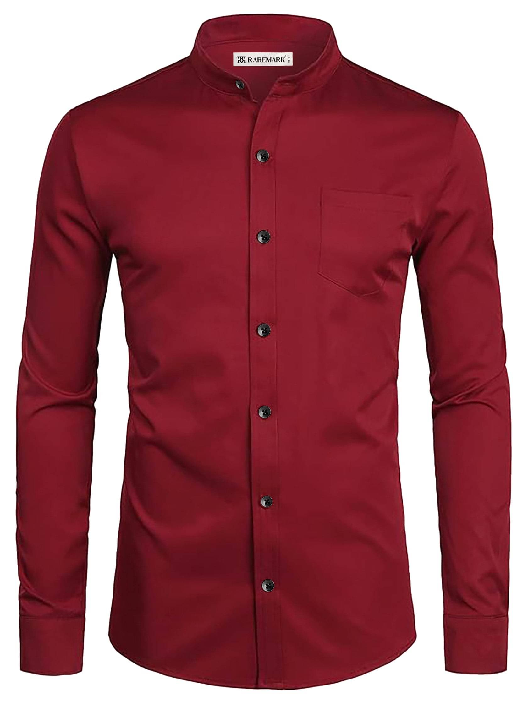     			RAREMARK Cotton Blend Slim Fit Solids Full Sleeves Men's Casual Shirt - Maroon ( Pack of 1 )