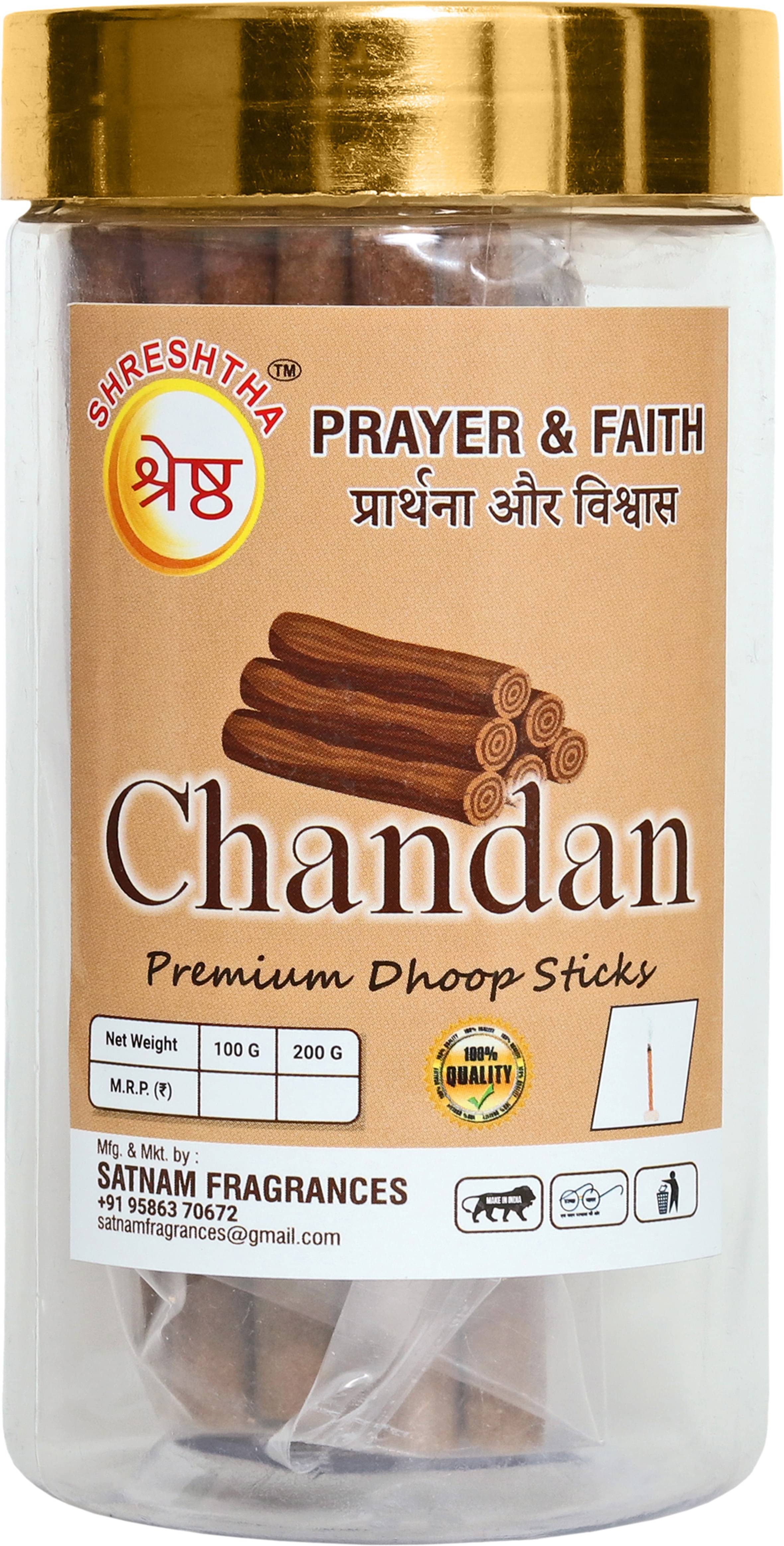     			SHRESHTHA Incense Dhoop Sticks Chandan 100 gm ( Pack of 1 )