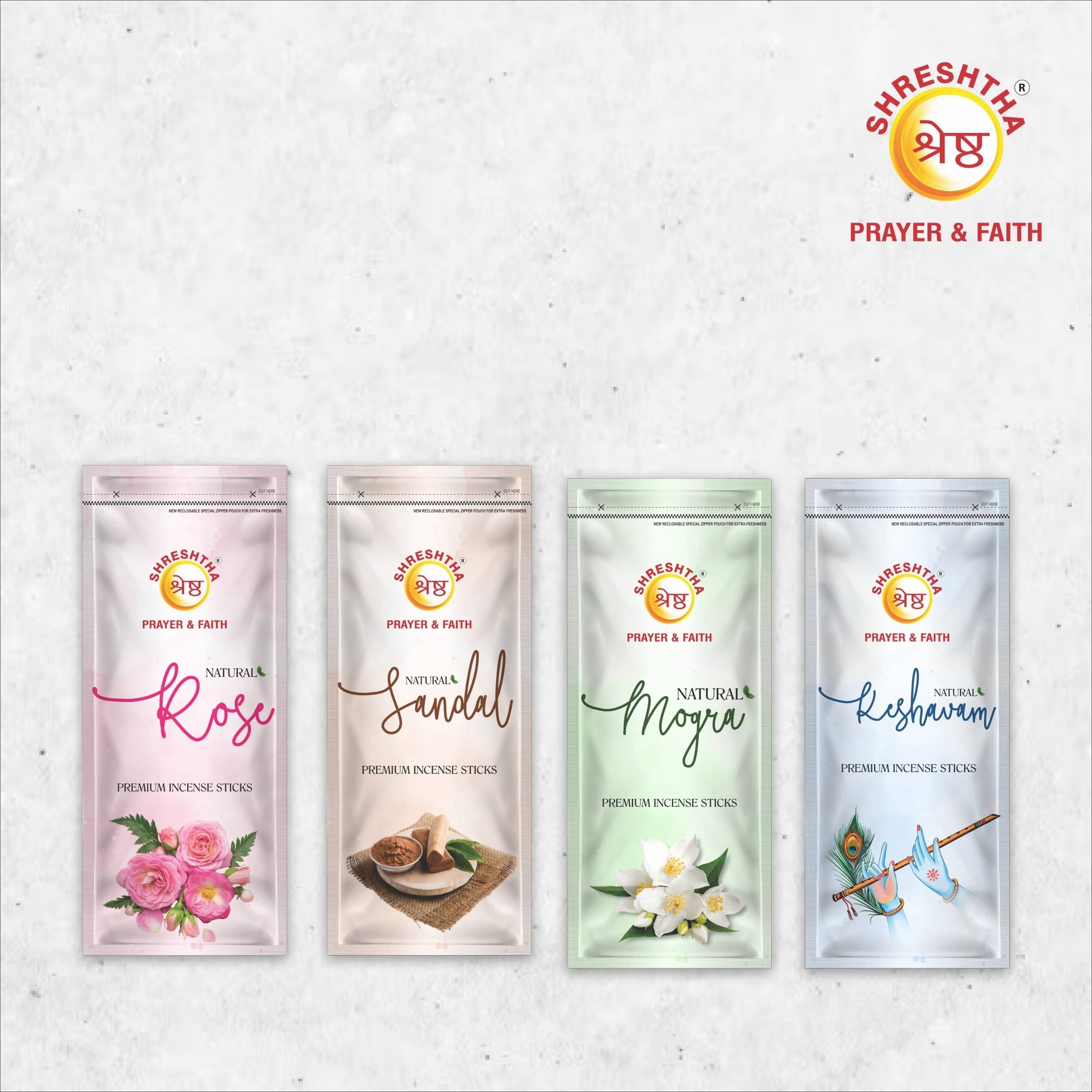 SHRESHTHA Incense Dhoop Sticks Rose,Pure Sandal,Mogra,Keshavam 440 gm ( Pack of 4 ) SHRESHTHA Incense Dhoop Sticks Rose,Pure Sandal,Mogra,Keshavam 440 gm ( Pack of 4 )