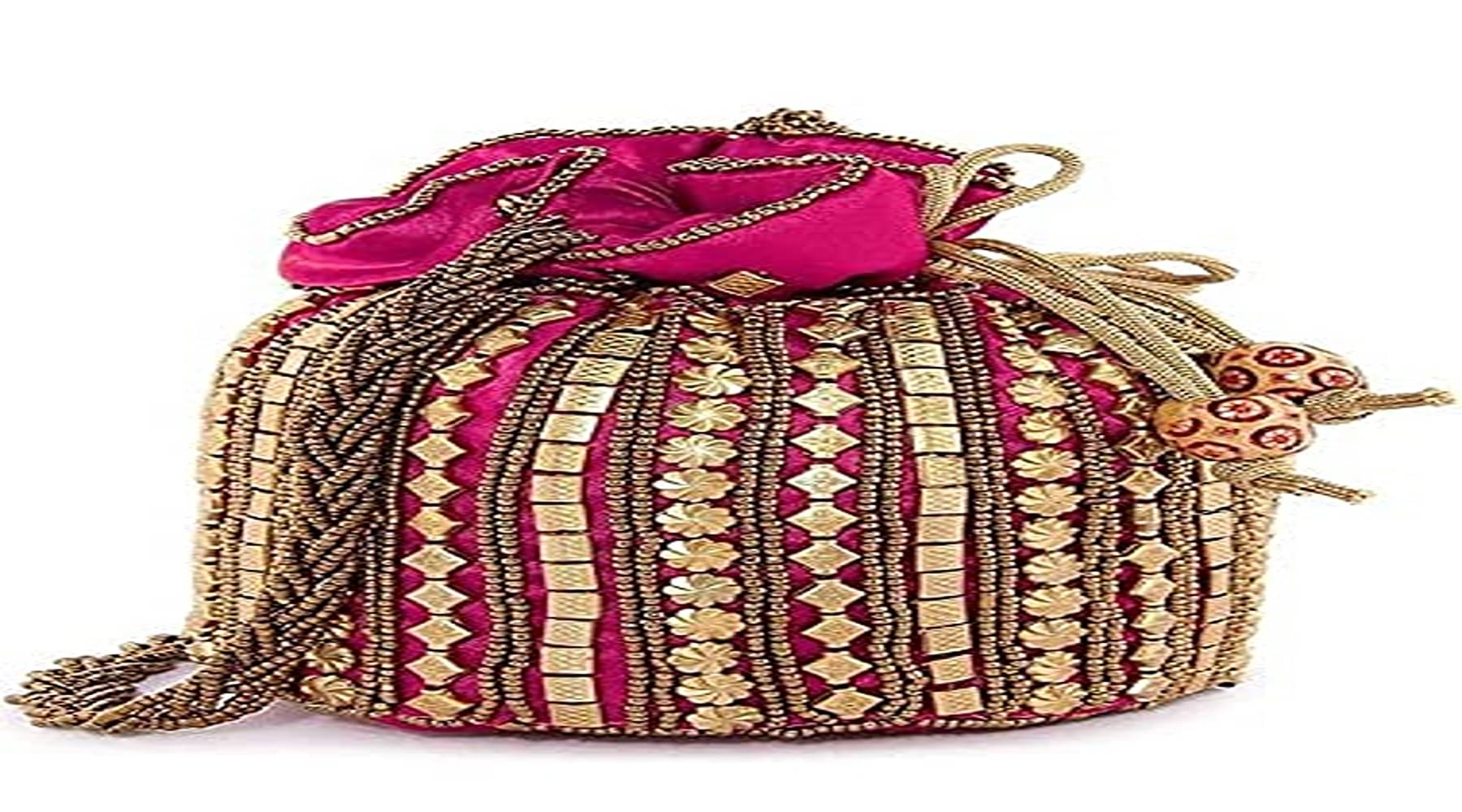     			Shakuntla Vintage Pink Canvas Potli