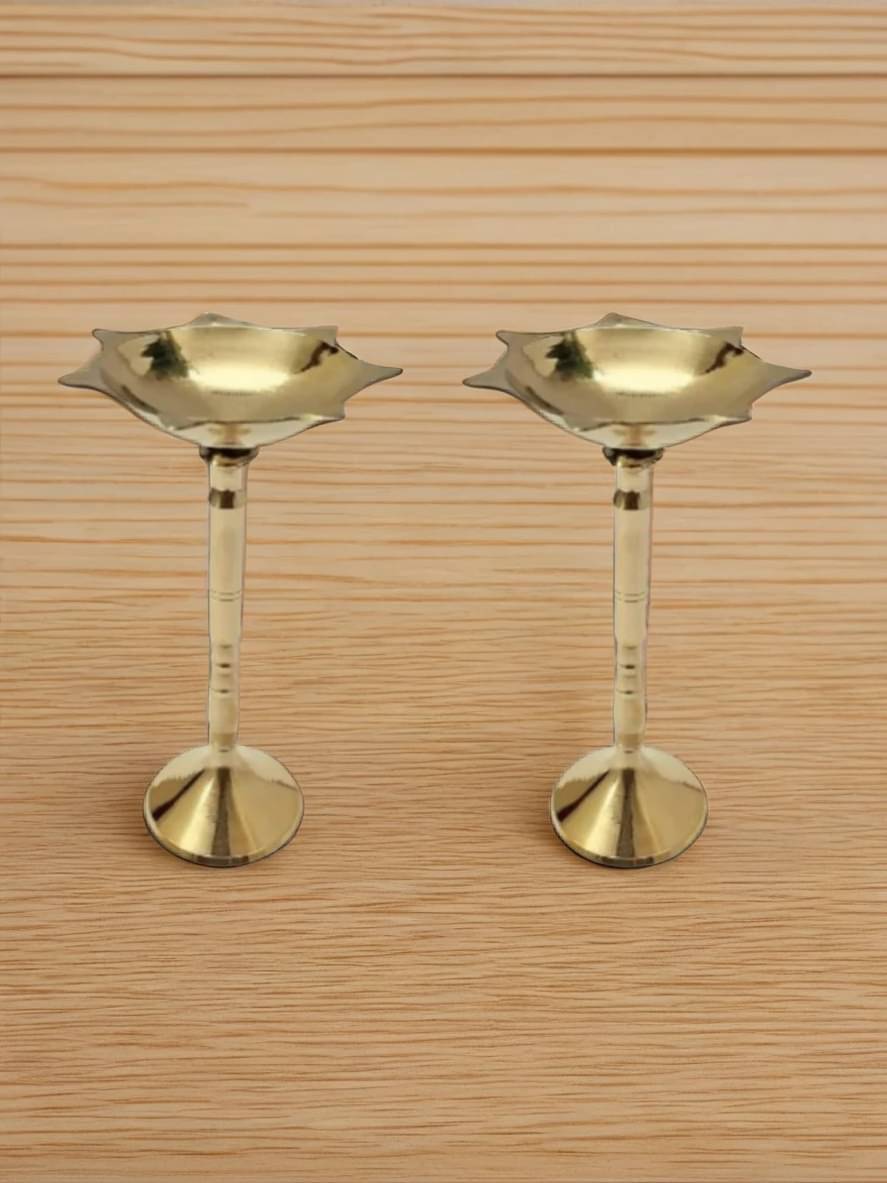     			Spherulemuster Brass Designer Diya - Pack of 2