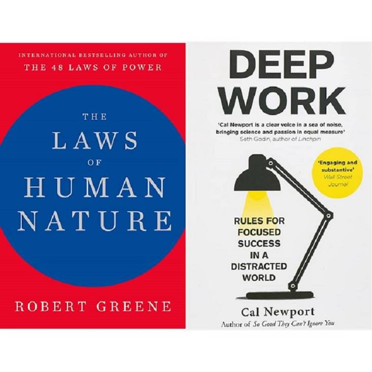     			The Laws Of Human Nature + Deep Work: Rules For Focused Success In A Distracted World (Set Of 2 Books)