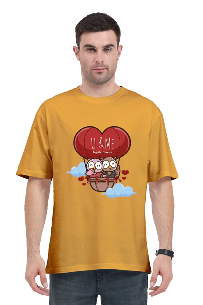     			Trendzy Kart Cotton Blend Oversized Fit Printed Half Sleeves Men's Round T-Shirt - Mustard ( Pack of 1 )