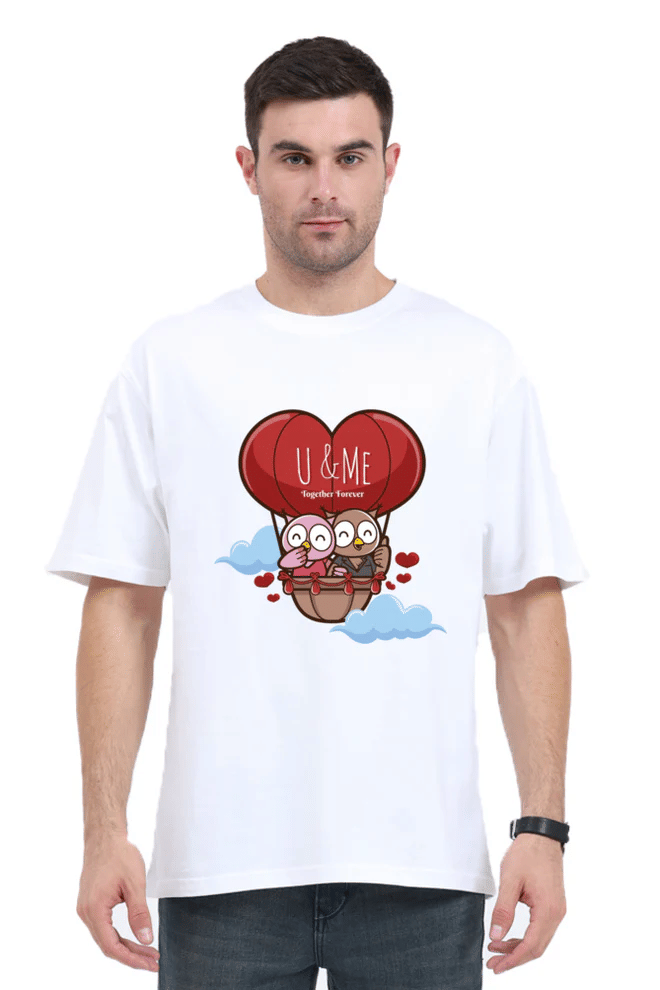     			Trendzy Kart Cotton Blend Oversized Fit Printed Half Sleeves Men's Round T-Shirt - White ( Pack of 1 )