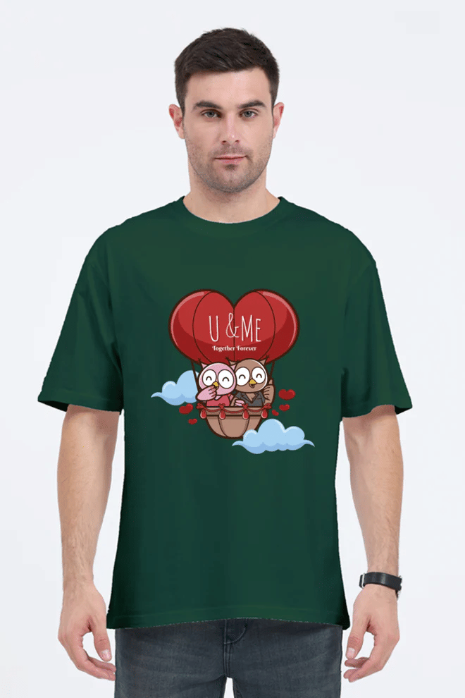 Trendzy Kart Cotton Blend Oversized Fit Printed Half Sleeves Men's Round T-Shirt - Green ( Pack of 1 )