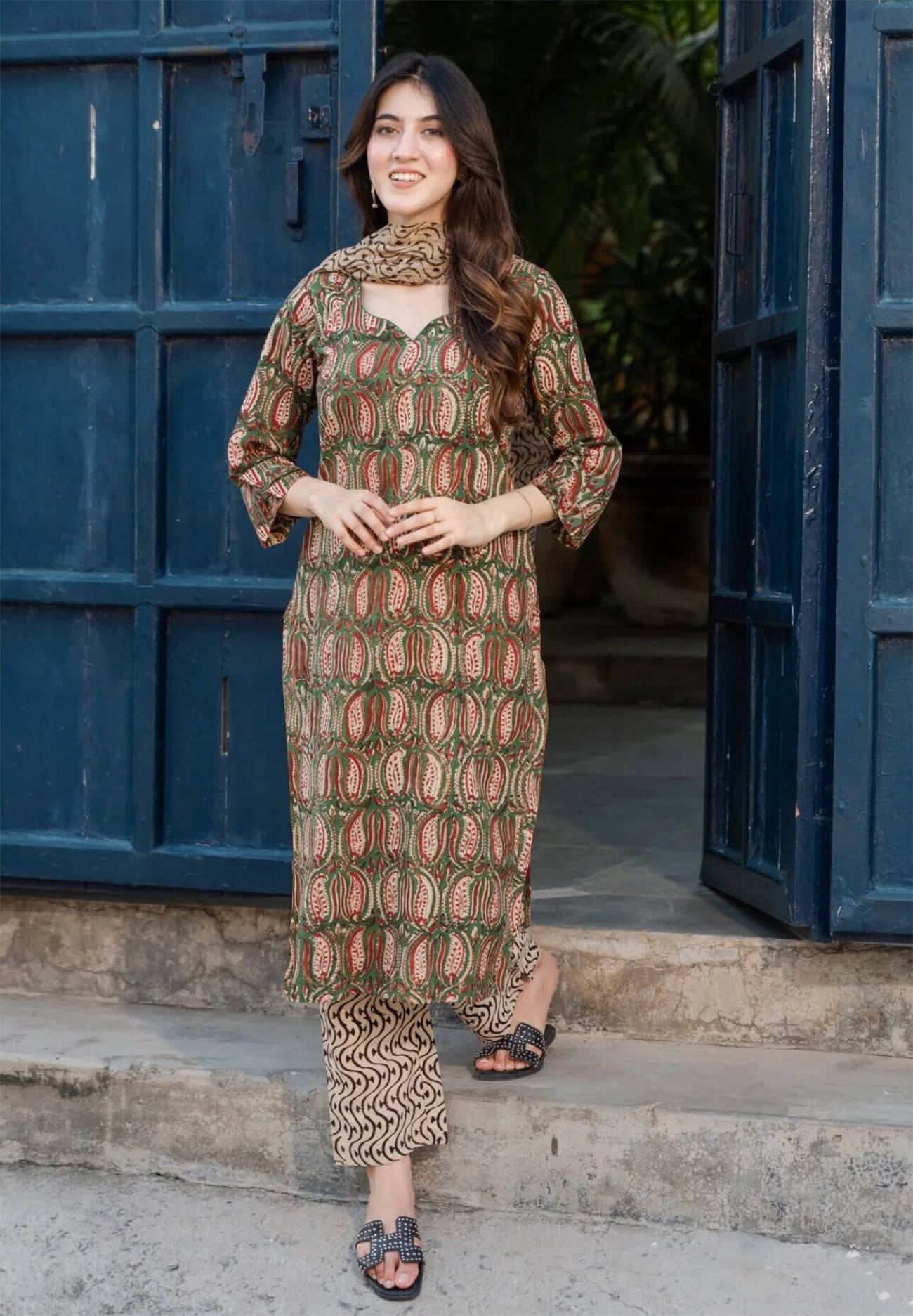 Trijal Fab Rayon Printed Kurti With Pants Women's Stitched Salwar Suit - Green ( Pack of 1 )     			Trijal Fab Rayon Printed Kurti With Pants Women's Stitched Salwar Suit - Green ( Pack of 1 )