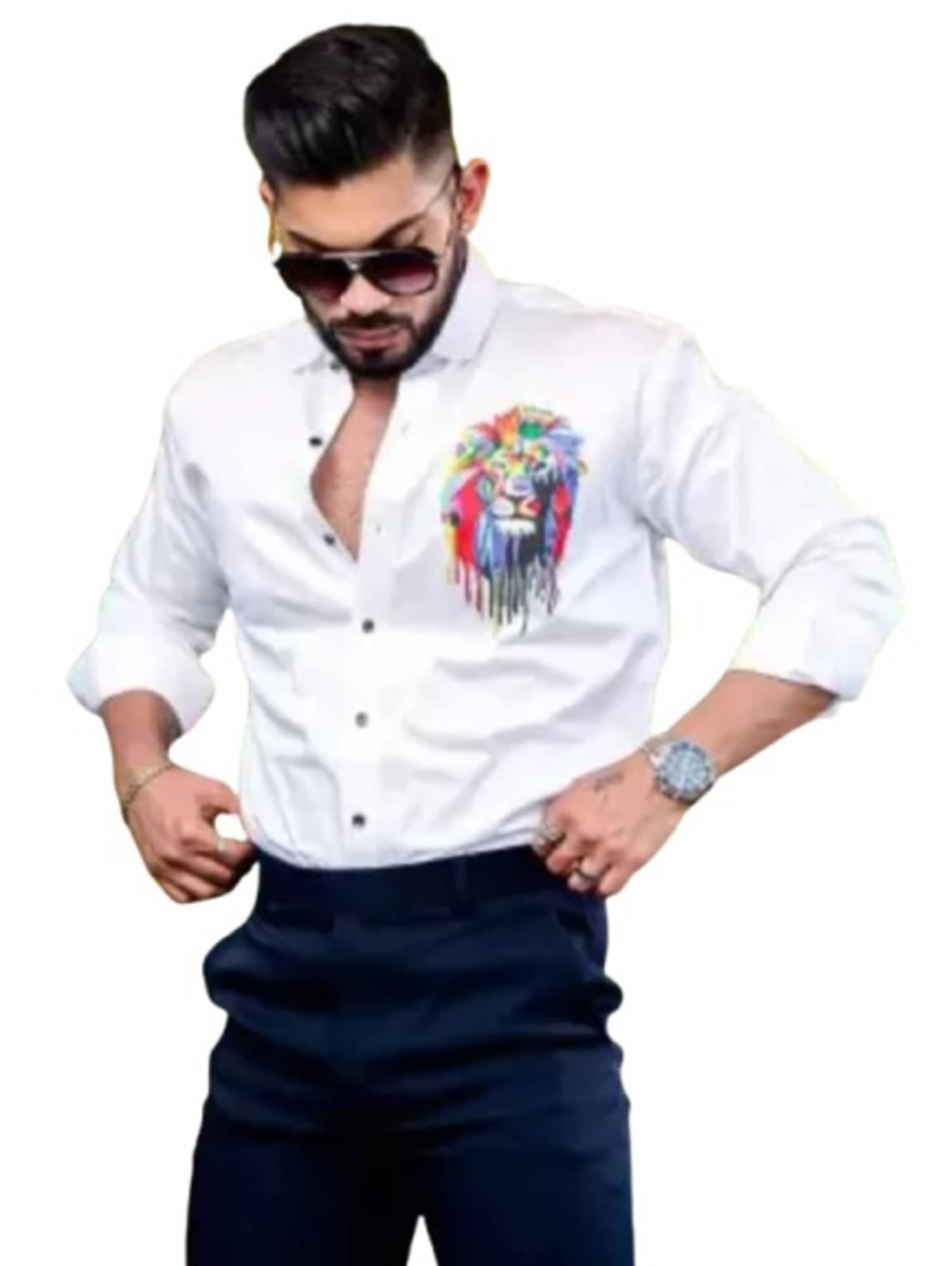 bluecorp enterprise Cotton Blend Regular Fit Self Design Full Sleeves Men's Casual Shirt - White ( Pack of 1 ) bluecorp enterprise Cotton Blend Regular Fit Self Design Full Sleeves Men's Casual Shirt - White ( Pack of 1 )