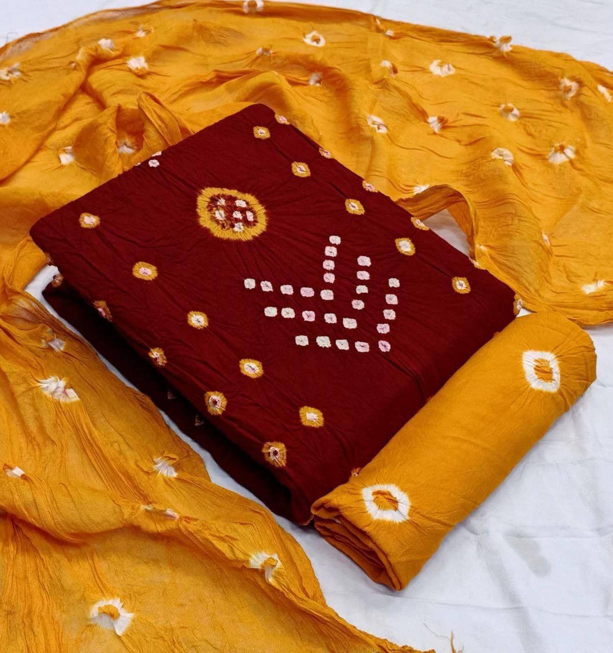 keshav fashion Unstitched Rayon Printed Dress Material - Brown ( Pack of 1 ) - Unstitched Fabrics | Buy online on ZillyBuy