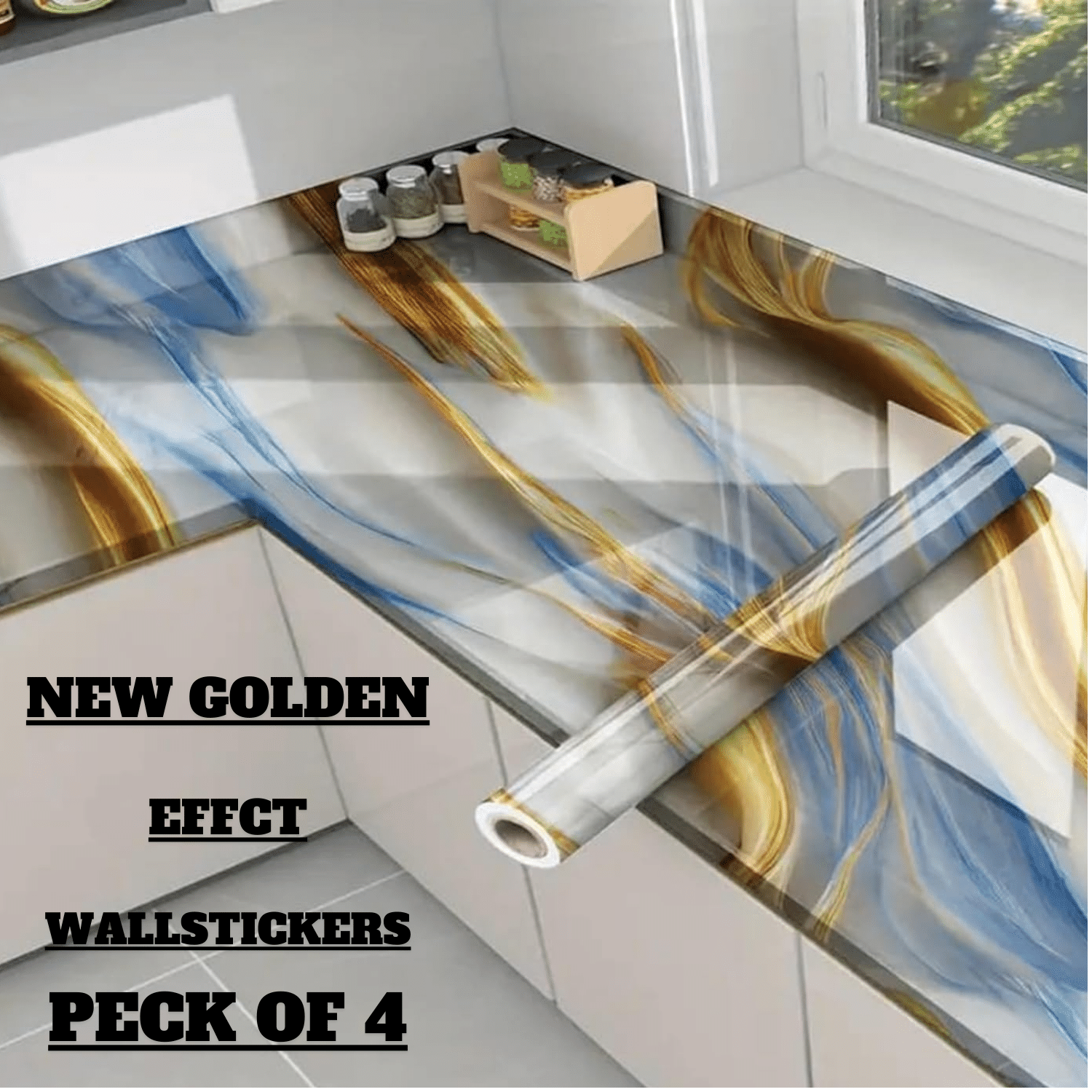     			swipe n see Abstract Wallpaper ( 60 x 200 ) cm ( Pack of 4 )