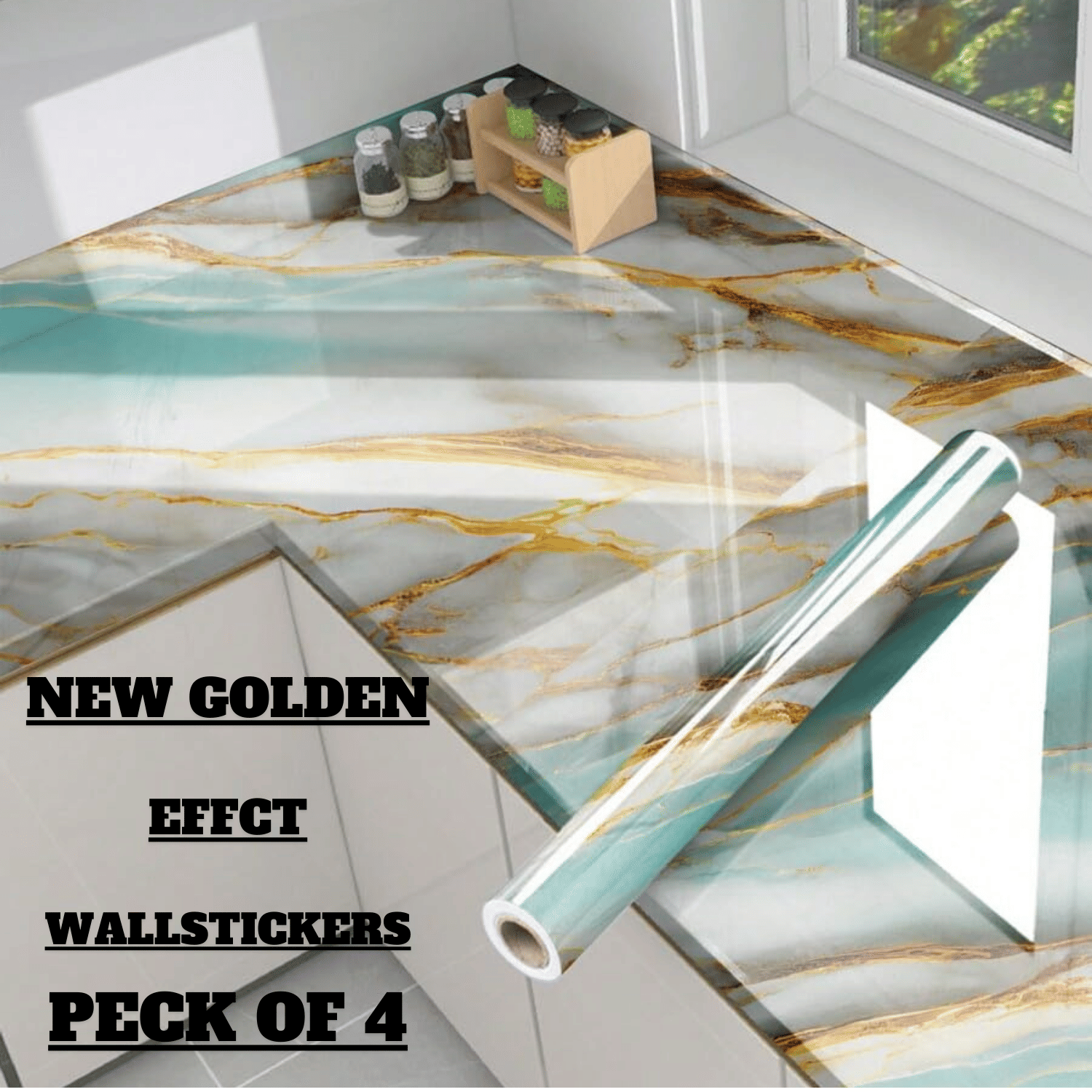 swipe n see Abstract Wallpaper ( 60 x 200 ) cm ( Pack of 4 )