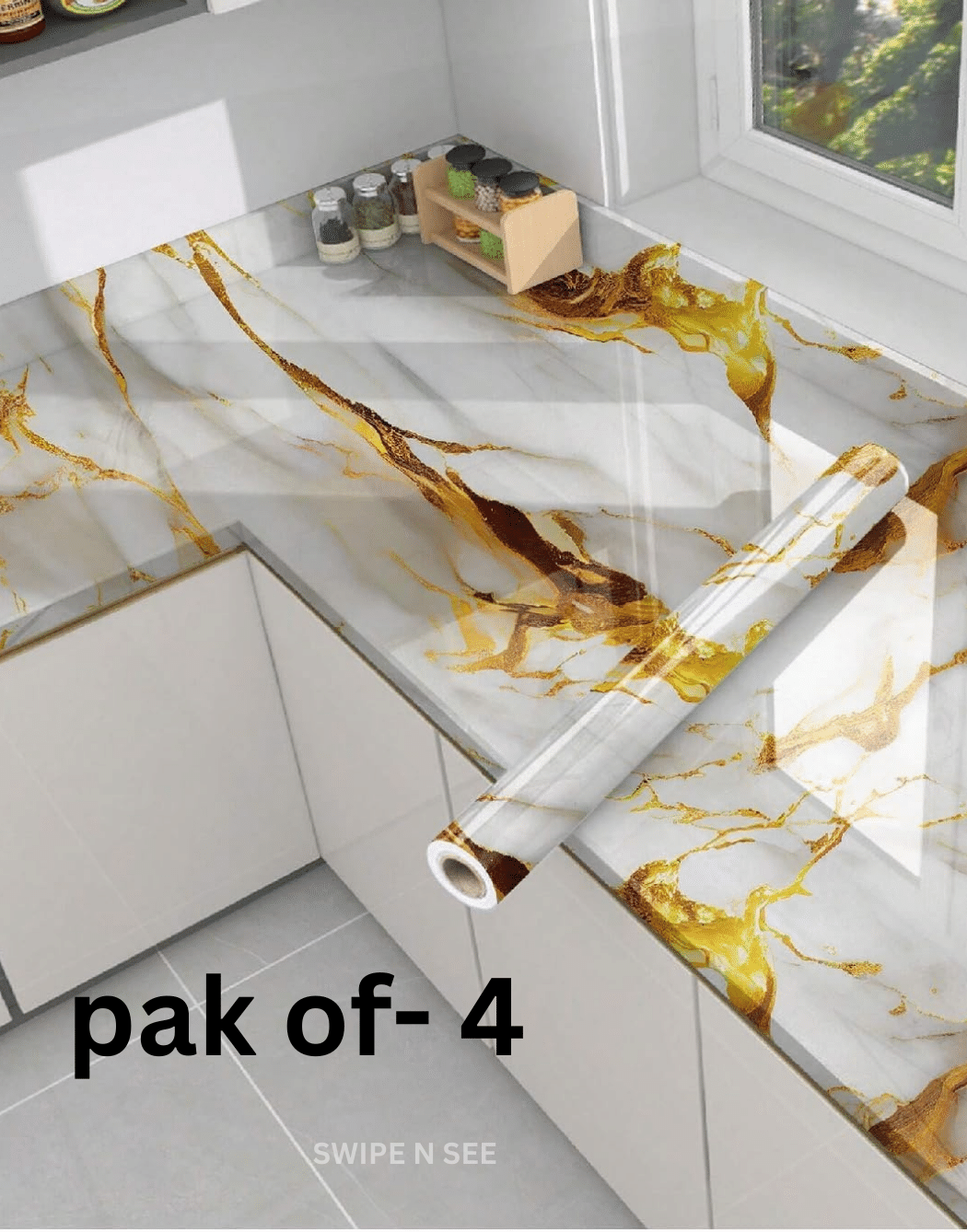     			swipe n see Abstract Wallpaper ( 60 x 200 ) cm ( Pack of 4 )