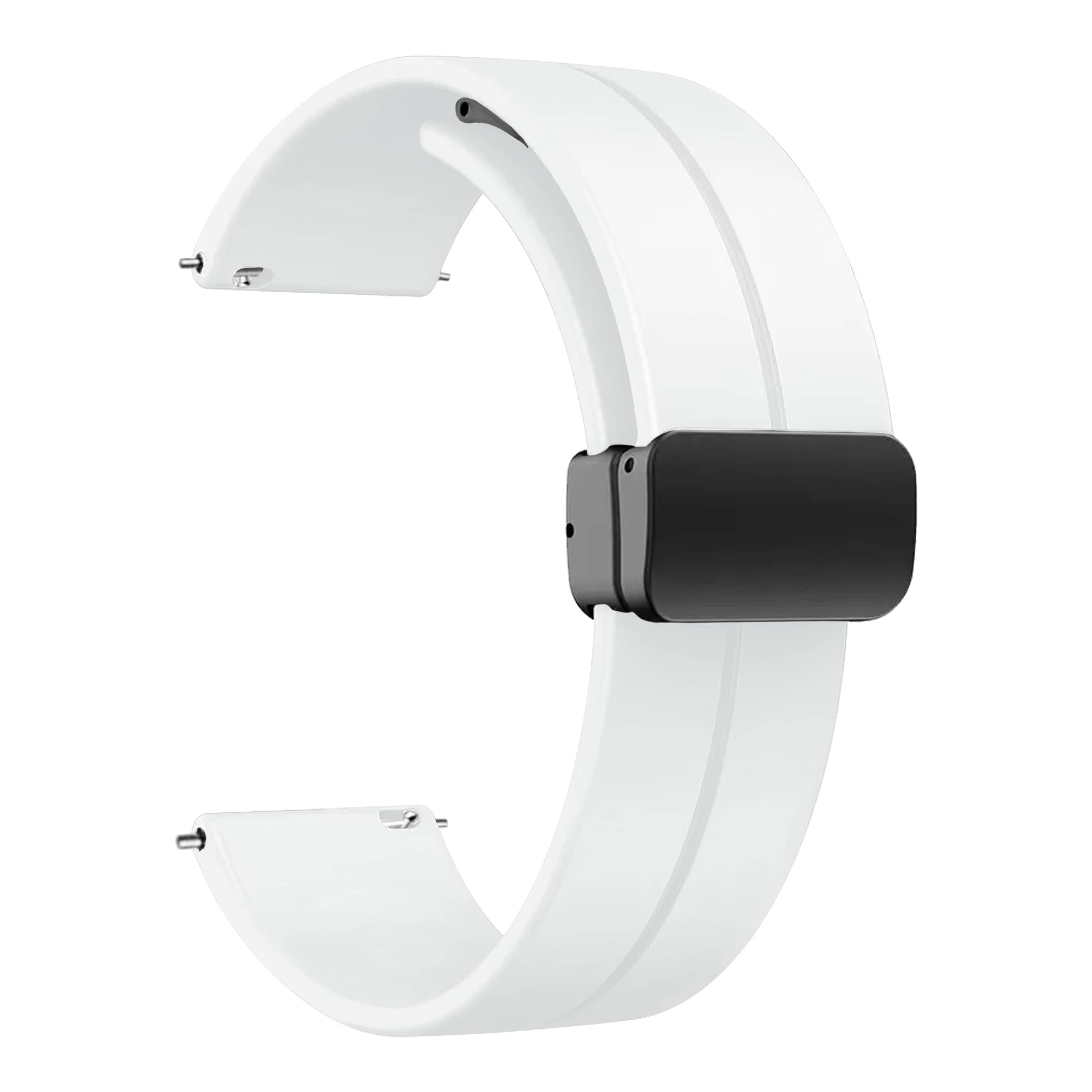     			ACM Watch Strap Silicone Belt Magnetic Clasp 20mm compatible with Ikall W10 Smartwatch Sports Hook Band White