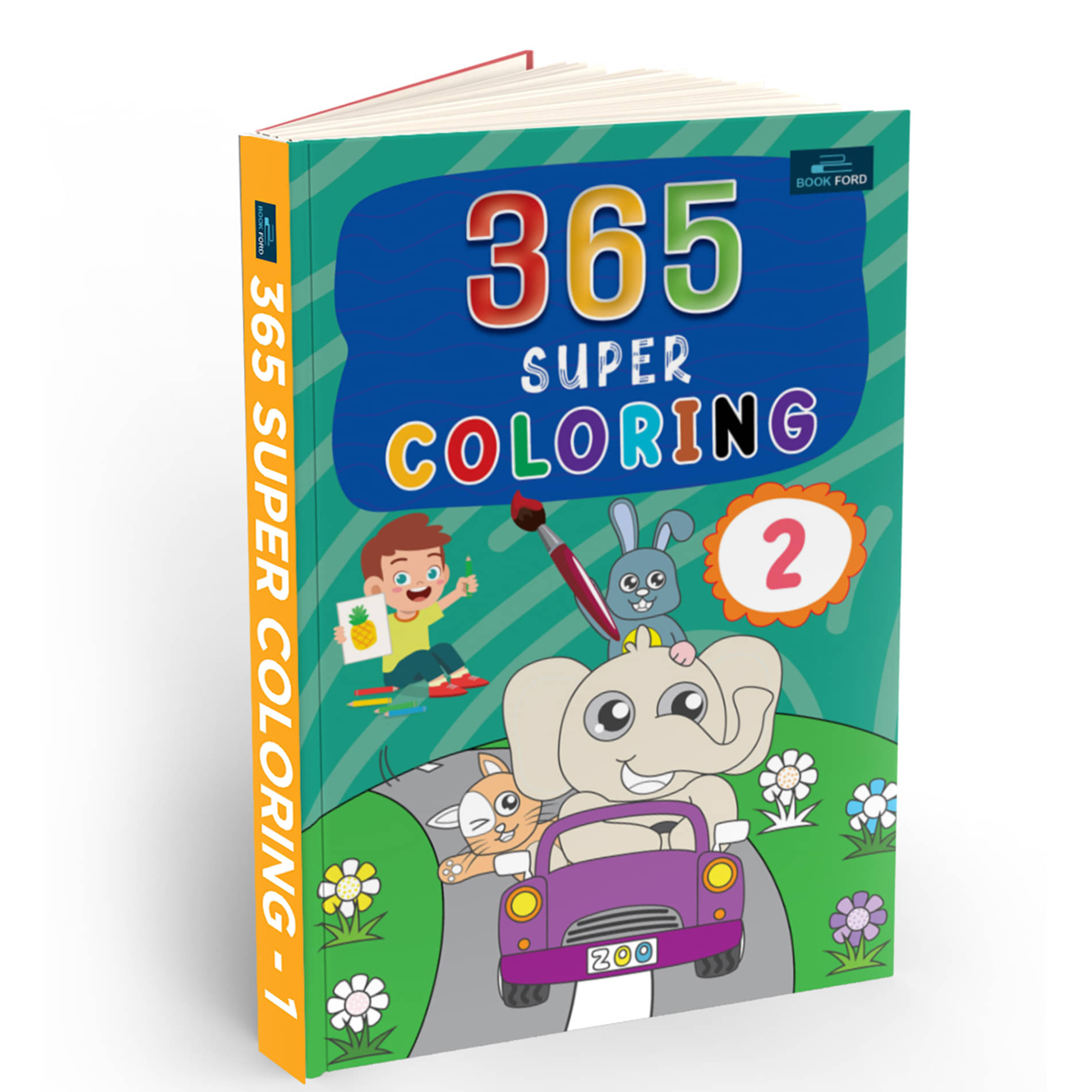 BookFord 365 Super Coloring Book - 2 for Kids With 368 Pages- Fun, Educational, Colorful Imagery, Engaging Activities, Drawing Books For Kids. Suitable For All Age Groups | colour book BOOK FORD BookFord 365 Super Coloring Book - 2 for Kids With 368 Pages- Fun, Educational, Colorful Imagery, Engaging Activities, Drawing Books For Kids. Suitable For All Age Groups | colour book BOOK FORD