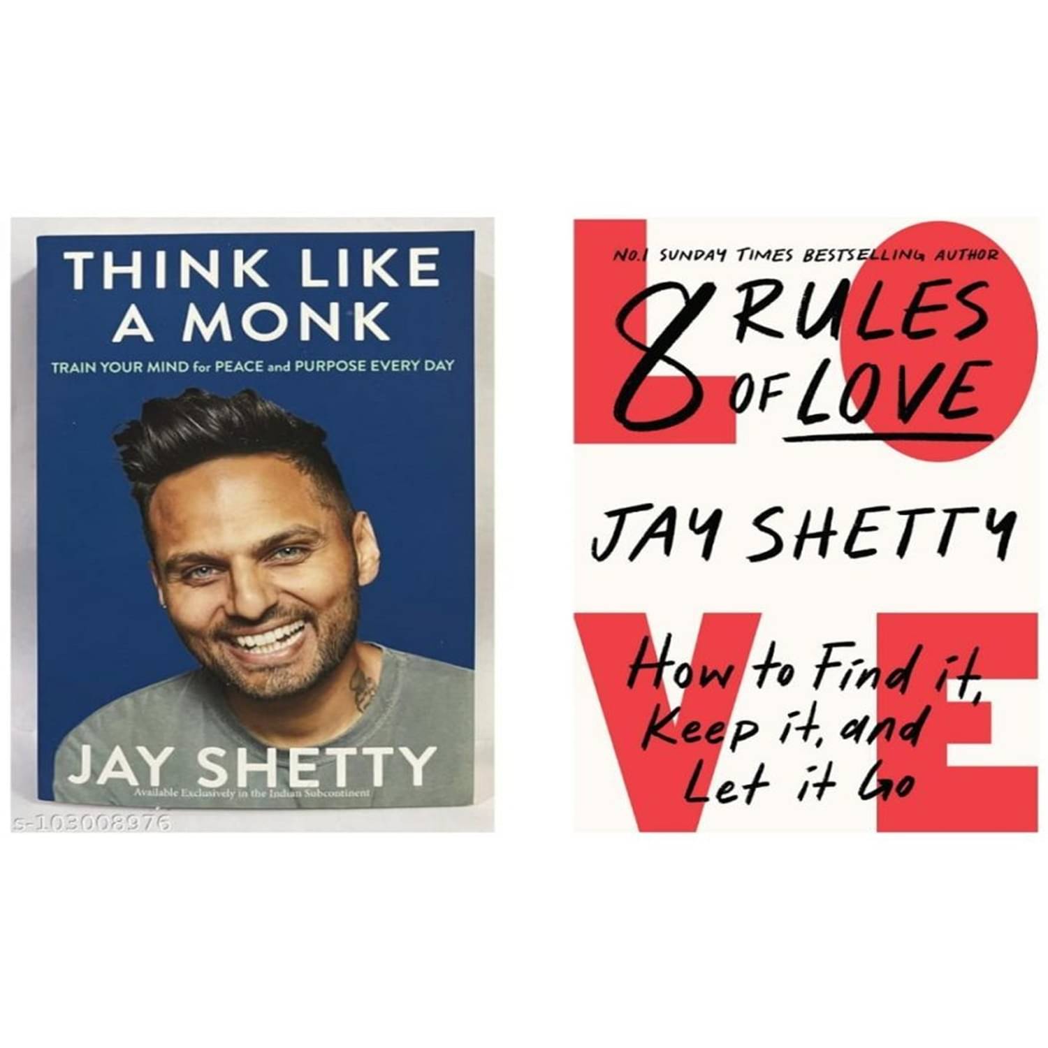 Combo Of 2 Pack Think Like a Monk & 8 Rules of Love - Paperback 2023 By Jay Shetty Combo Of 2 Pack Think Like a Monk & 8 Rules of Love - Paperback 2023 By Jay Shetty