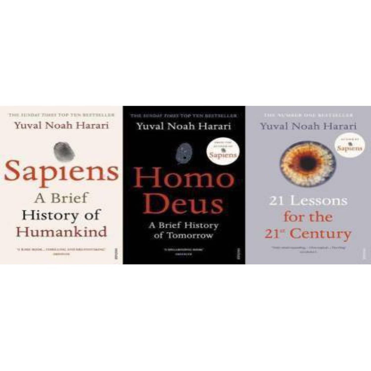 Combo of 3 Sapiens, Homo Deus & 21 Lessons For The 21st Century     			Combo of 3 Sapiens, Homo Deus & 21 Lessons For The 21st Century