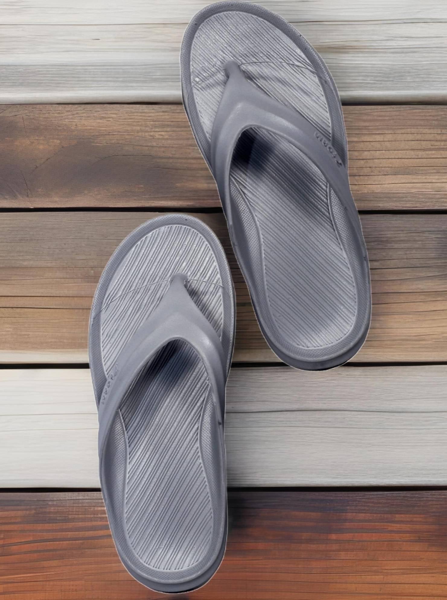     			KNIEVL Light Grey Men's Thong Flip Flop
