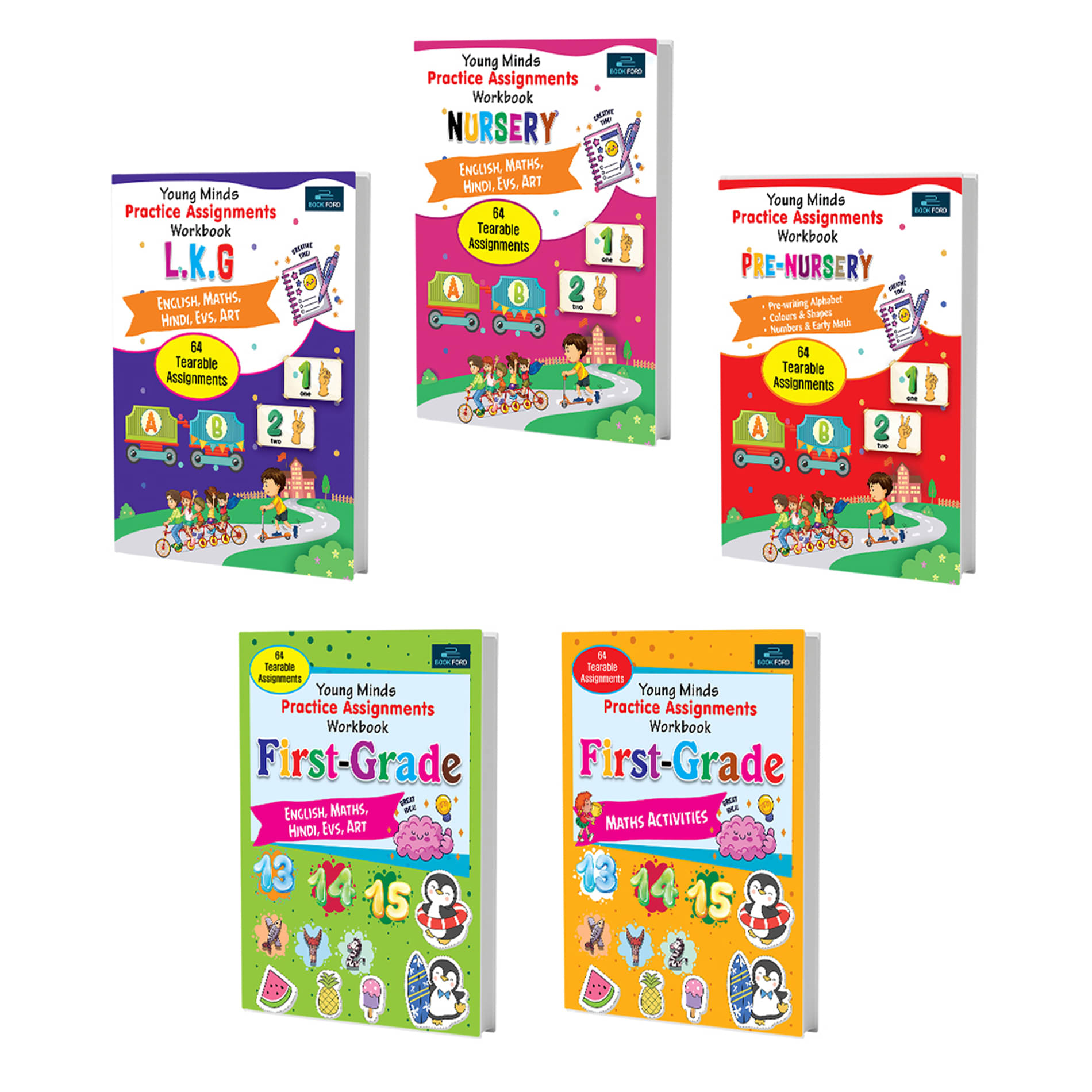 Kids Book of Practice Assignments (Set of 5) - Hindi , English , Maths , EVS And Art BOOK FORD PUBLICATIONS Kids Book of Practice Assignments (Set of 5) - Hindi , English , Maths , EVS And Art BOOK FORD PUBLICATIONS