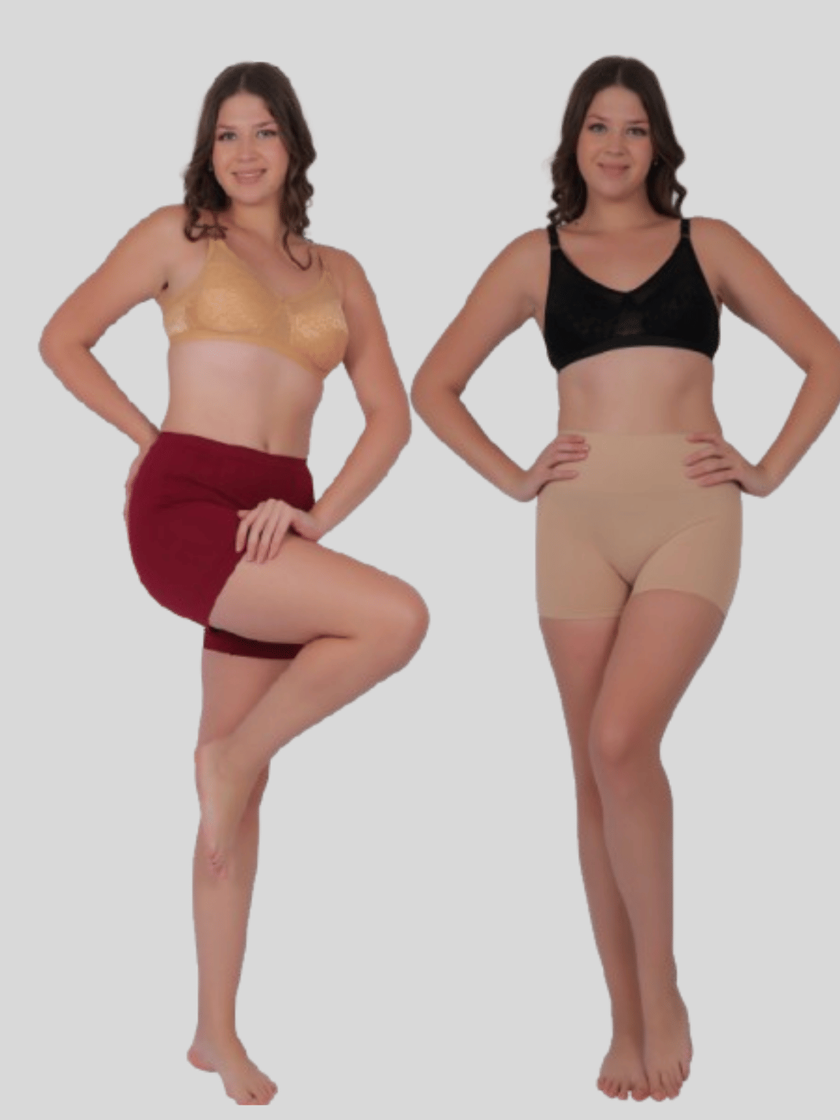    			Pia Trends Pack of 2 Cotton Blend Women's Tummy Tucker ( Maroon,Beige )