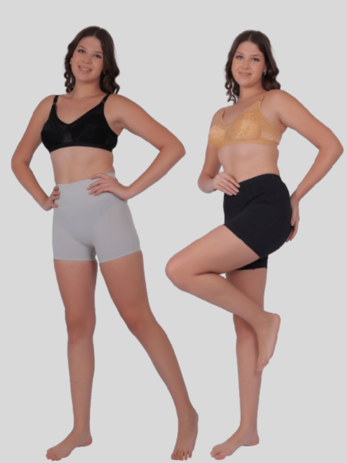 Pia Trends Pack of 2 Cotton Blend Women's Tummy Tucker ( Black,Light Grey ) Pia Trends Pack of 2 Cotton Blend Women's Tummy Tucker ( Black,Light Grey )