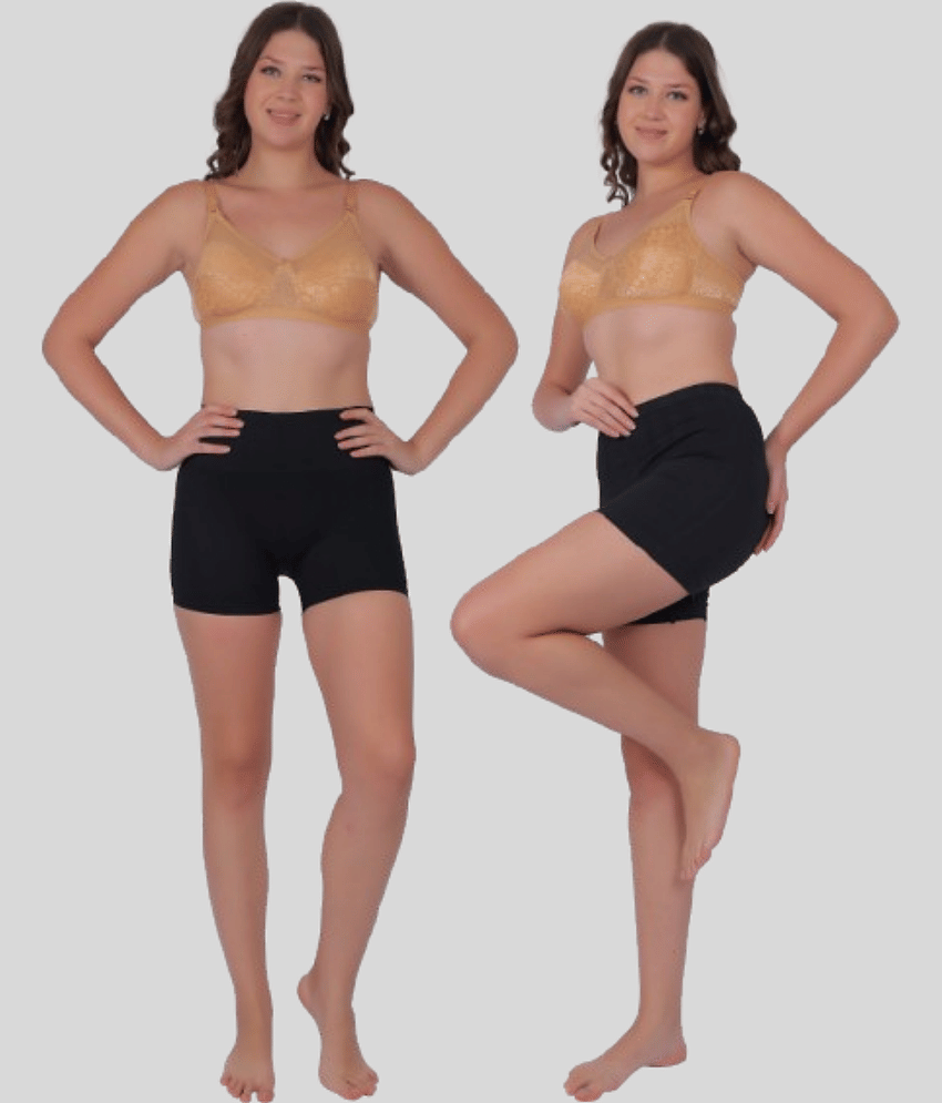 Pia Trends Pack of 2 Cotton Blend Women's Tummy Tucker ( Black ) - Shapewear | Buy online on ZillyBuy