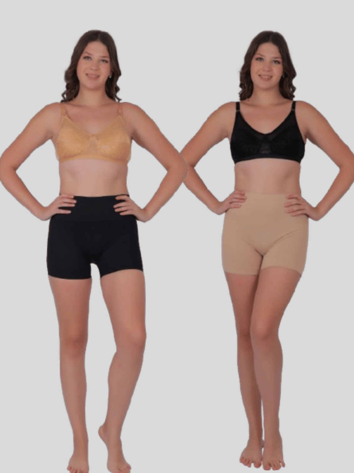 Pia Trends Pack of 2 Cotton Blend Women's Tummy Tucker ( Beige,Black ) - Shapewear | Buy online on ZillyBuy