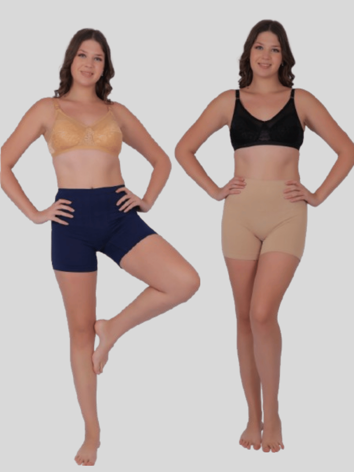     			Pia Trends Pack of 2 Cotton Blend Women's Tummy Tucker ( Navy Blue,Beige )