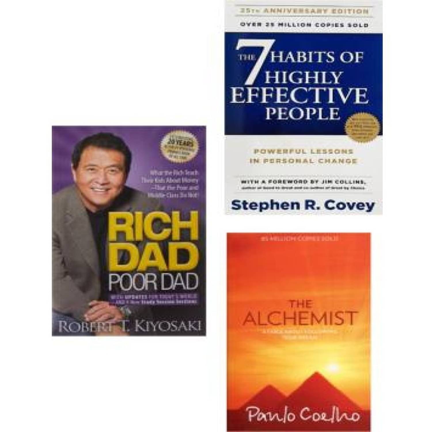 Rich Dad Poor Dad & The 7 Habits Of Highly Effective People & The Alchemist (Paperback, Robert T. Kiyosaki & Stephen R. Covey & Paulo Coelho) Rich Dad Poor Dad & The 7 Habits Of Highly Effective People & The Alchemist (Paperback, Robert T. Kiyosaki & Stephen R. Covey & Paulo Coelho)