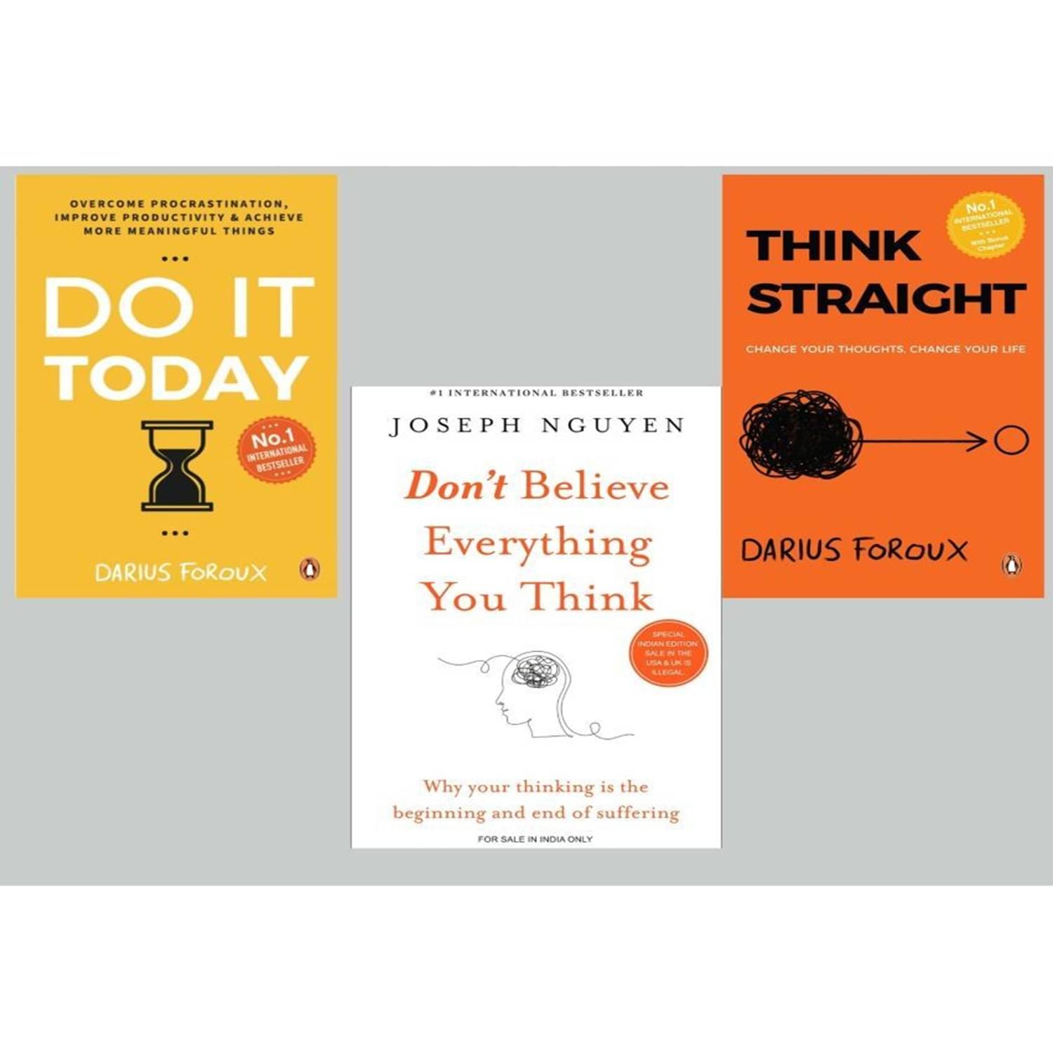 combo of 3 Don't Believe Everything You Think+ Do It Today+ Think Straight     			combo of 3 Don't Believe Everything You Think+ Do It Today+ Think Straight
