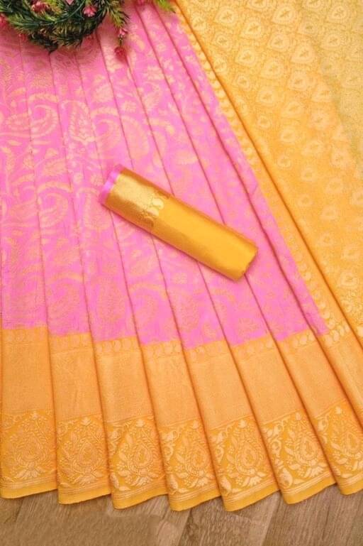     			A TO Z CART Silk Blend Embellished Saree With Unstitched Blouse Piece ( Multicolor 3 )