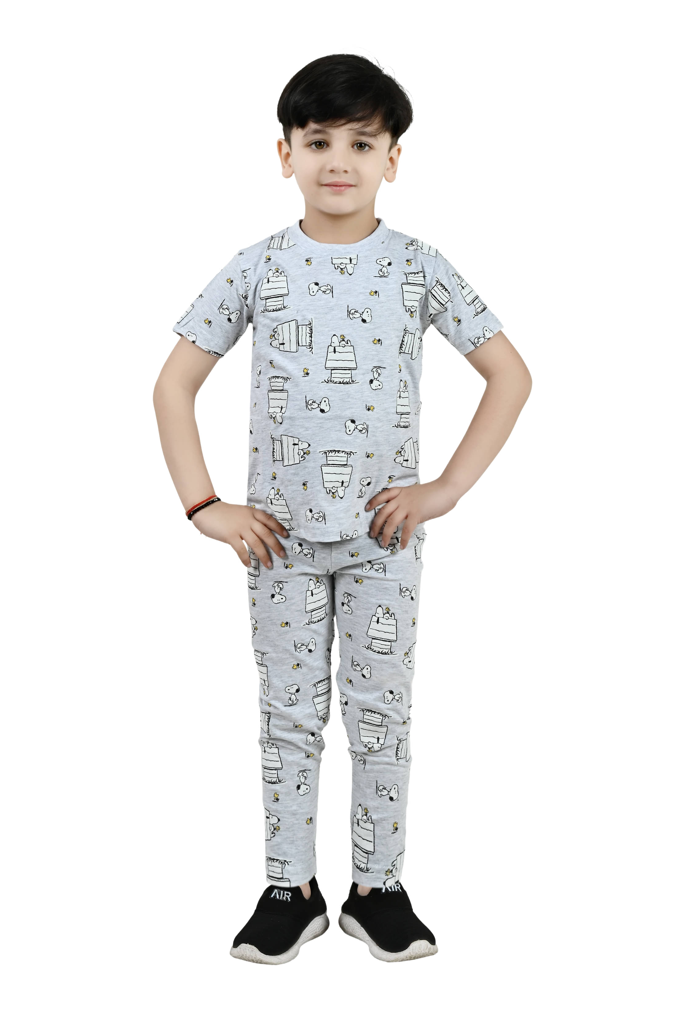     			Arshia Fashions Pack of 1 Boys Cotton Blend Nightsuit Set ( Grey )