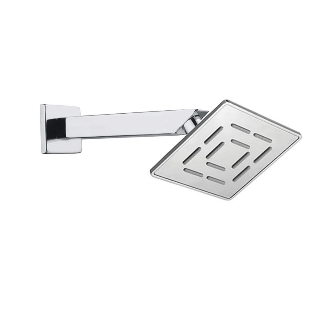     			BATHBLISS 4x4 Maze Shower Head with 9" Arm - 1 Set Stainless Steel Overhead Shower