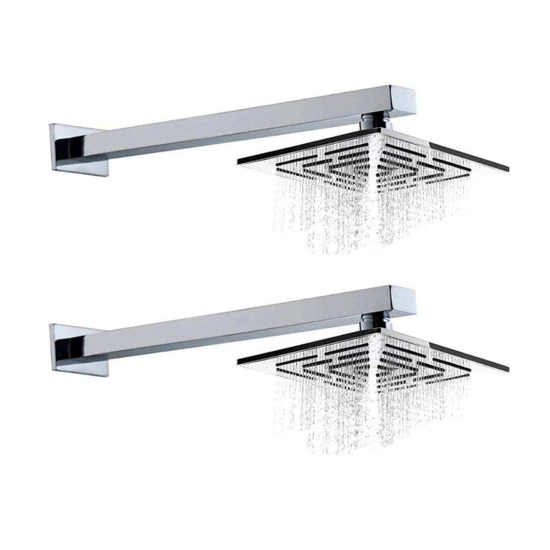 BATHBLISS 6x6 Maze Shower Head with 12" Arm - 2Set Stainless Steel Overhead Shower BATHBLISS 6x6 Maze Shower Head with 12" Arm - 2Set Stainless Steel Overhead Shower