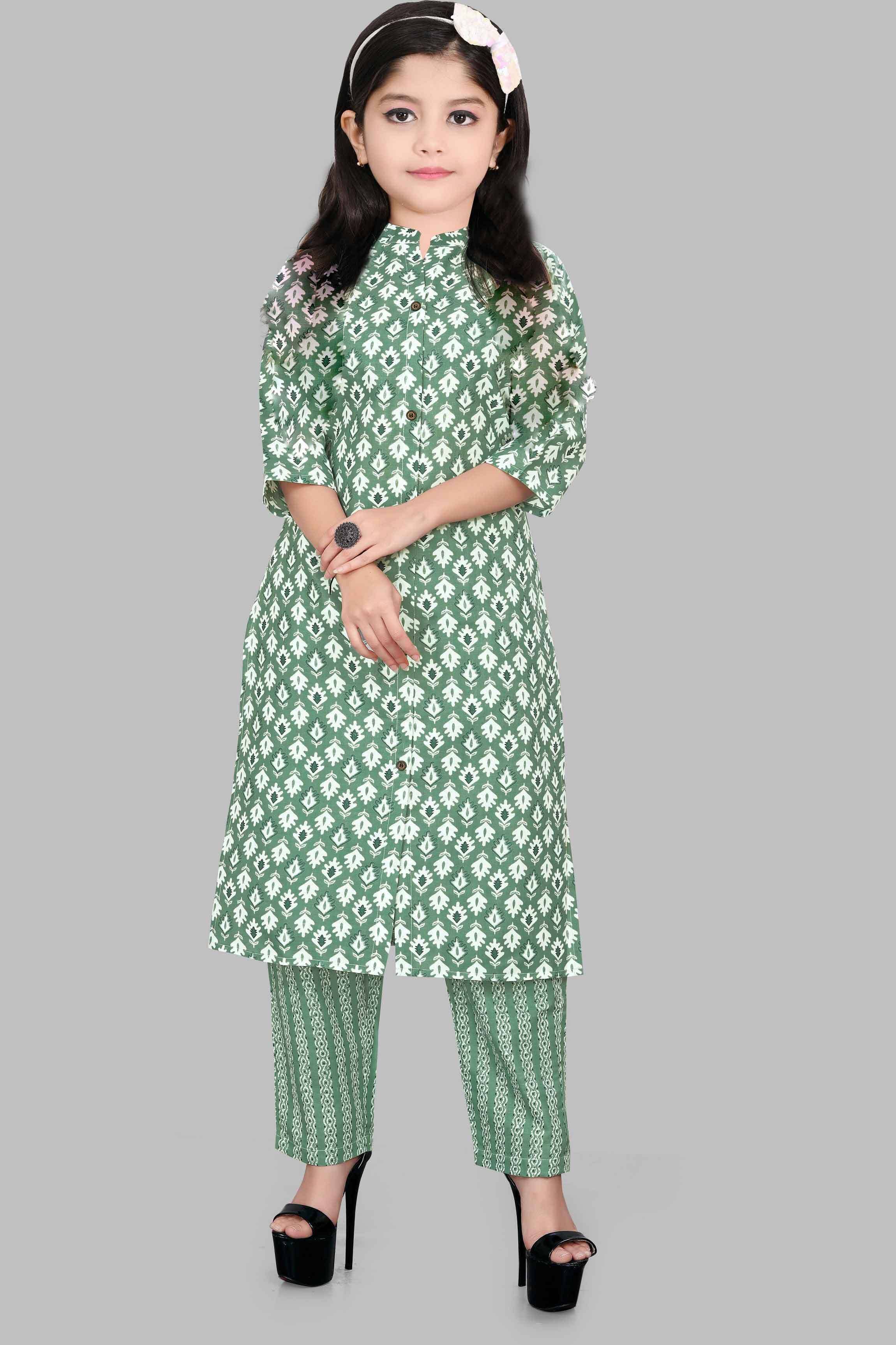Bholukart Girls Cotton Blend Kurti with Salwar ( Pack of 1 , Multicolor )