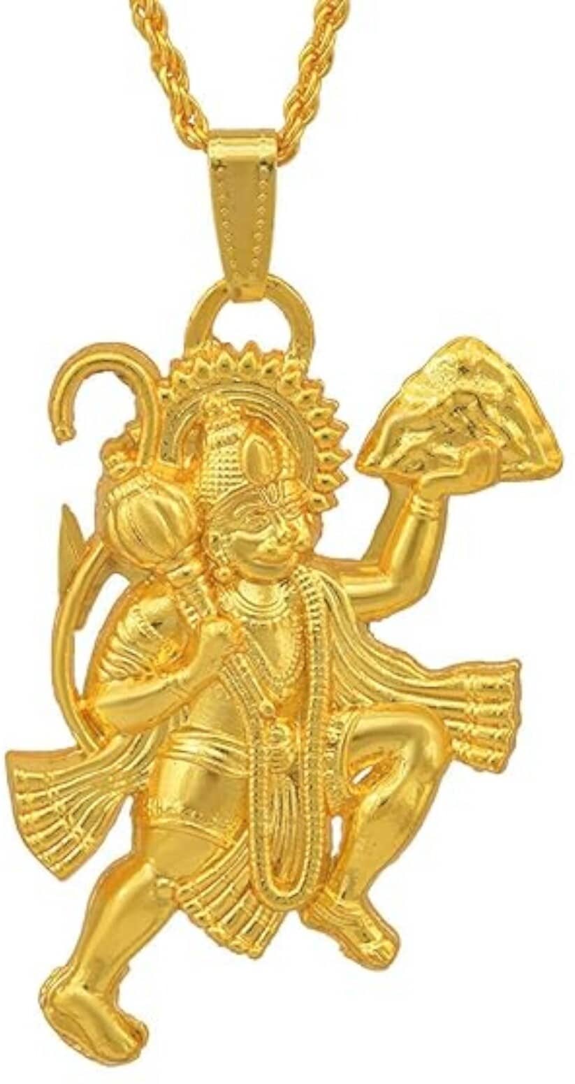 Charms Gold Religious Pendant With Chain ( Pack of 1 )