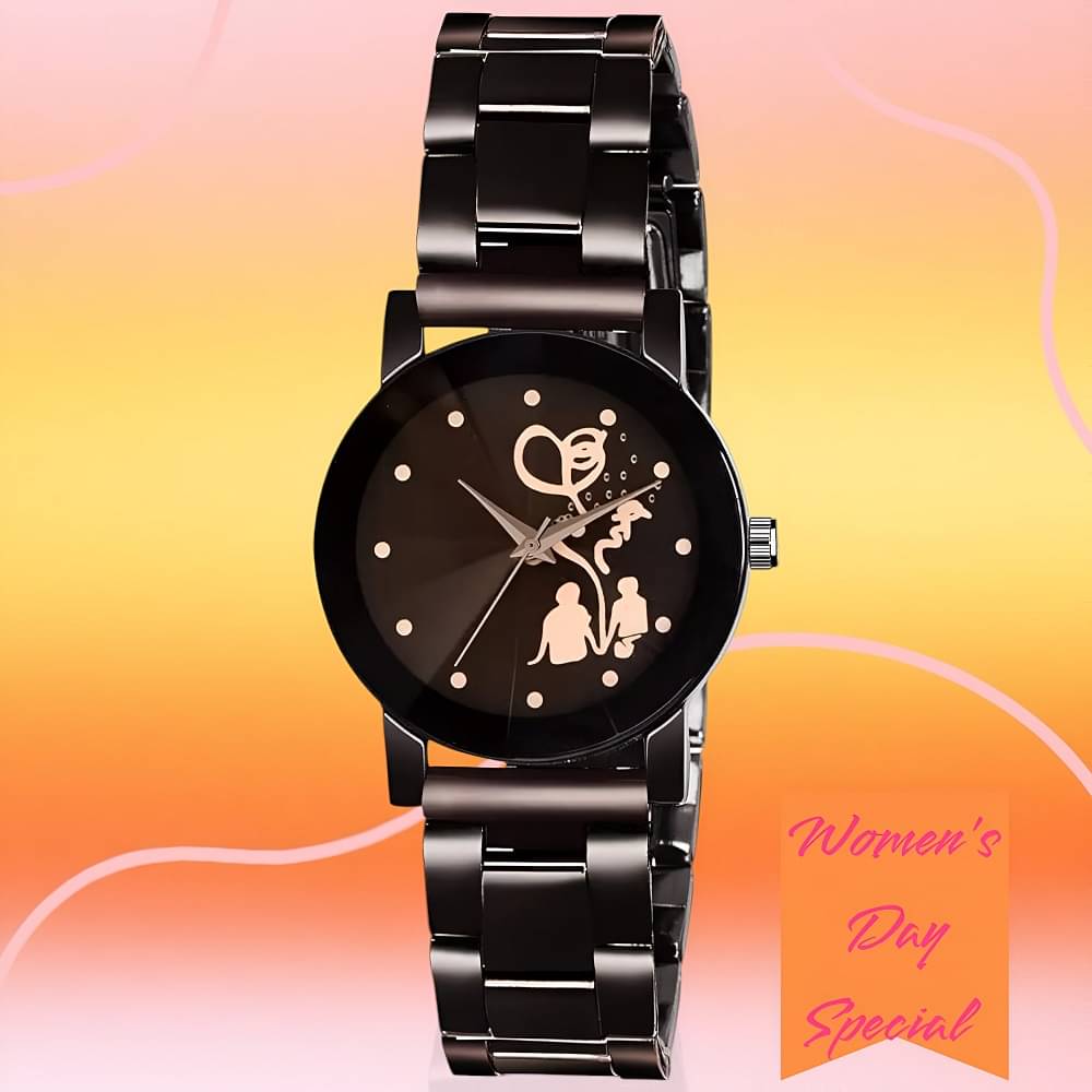     			Cosmic Black Metal Analog Womens Watch