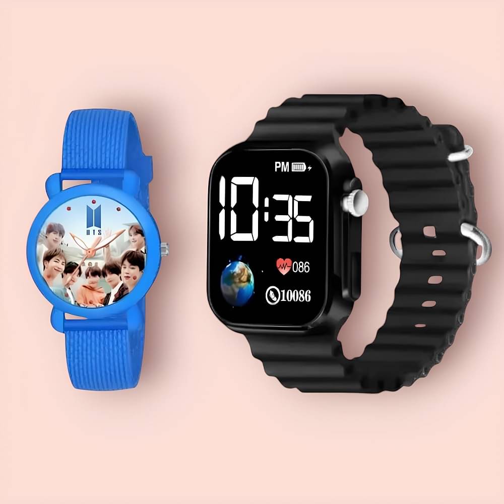     			Cosmic Blue Resin Analog-Digital Womens Watch