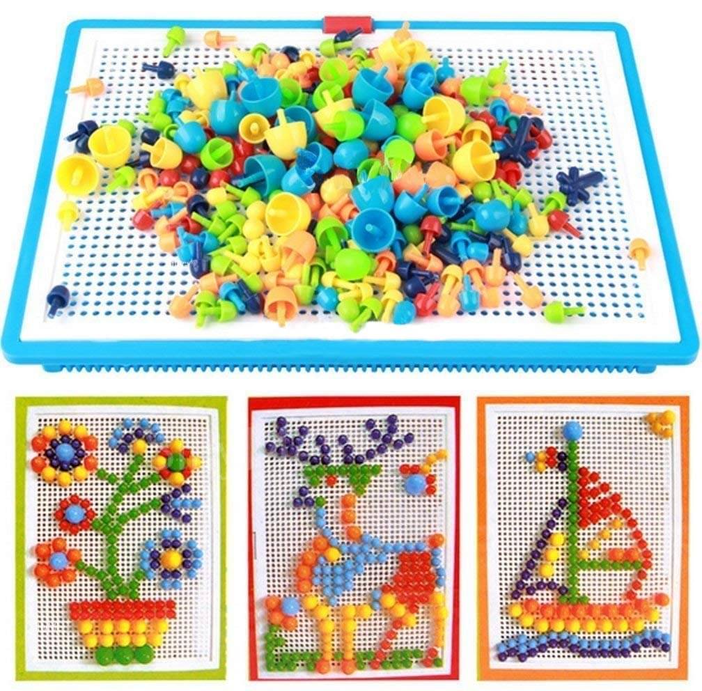 Creative Jigsaw Puzzle Building Nails Blocks | Colorful Nails | Pegboard Educational Toy for Kids (Multicolor) Creative Jigsaw Puzzle Building Nails Blocks | Colorful Nails | Pegboard Educational Toy for Kids (Multicolor)