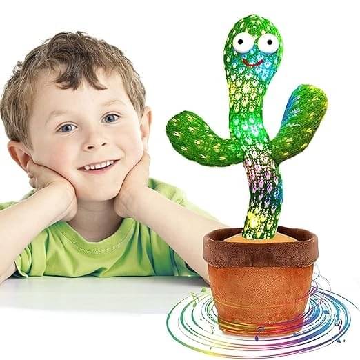     			Eclet 1 Dancing Cactus Repeats What You Say,Electronic Plush Toy with Lighting,Singing Cactus Recording and Repeat Your Words for Education Toys (Green)