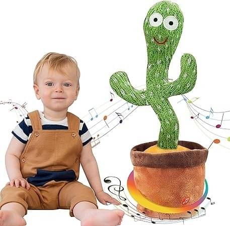     			Eclet Dancing Cactus with Lights Up Talking Singing Toy Decoration Rechargeable Dancing Cactus Plush Toys Same Talking Tom Toy Funny Early Interesting Childhood Education Toys for Kids (Green) pack of 1