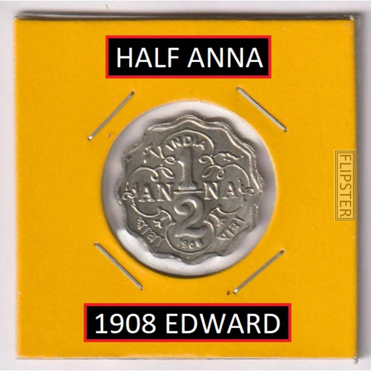 Extremely Rare 1/2 Anna 1908 King Edward VII, old British India Coin Collection     			Extremely Rare 1/2 Anna 1908 King Edward VII, old British India Coin Collection