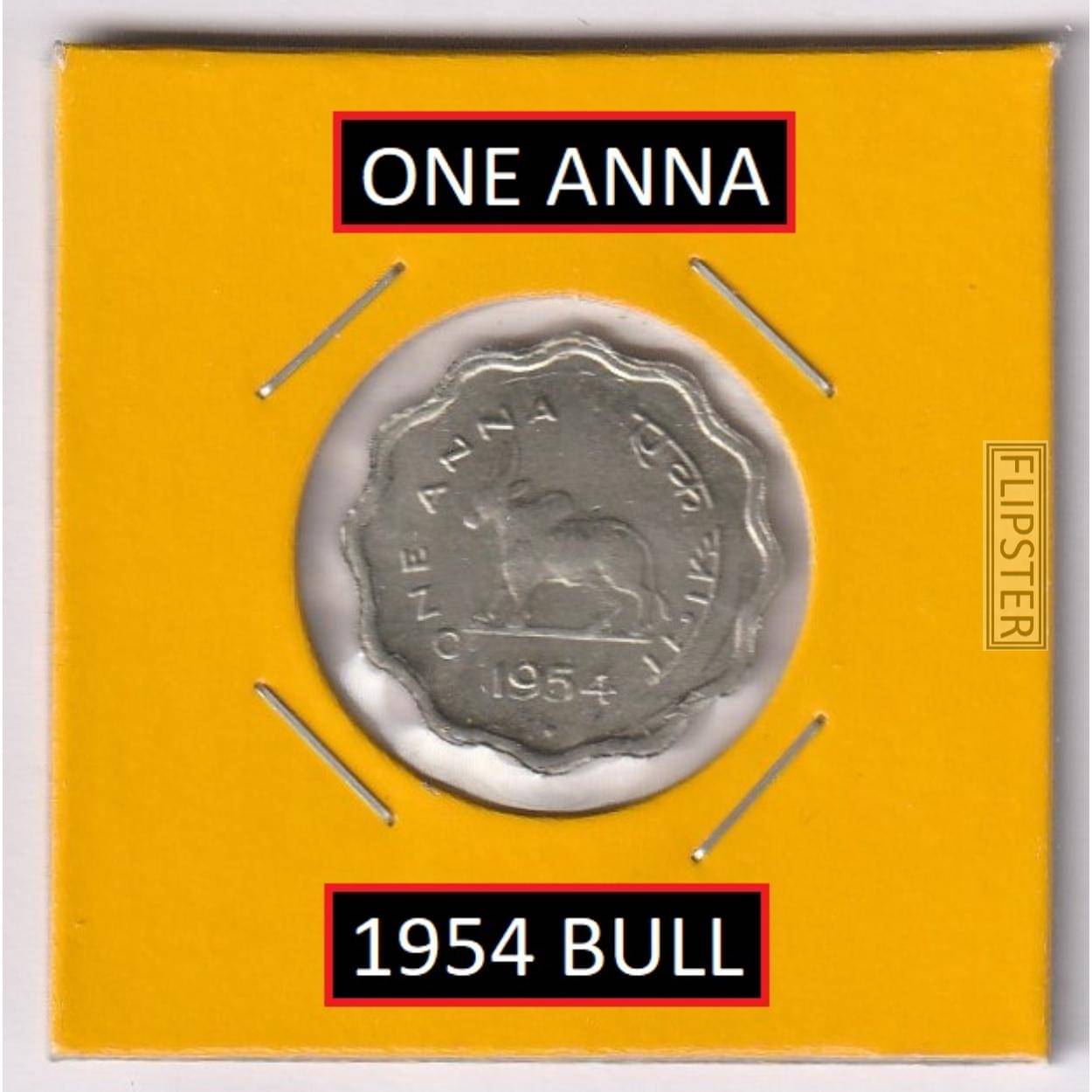     			Extremely Rare 1 Anna 1954, old India Coin Collection