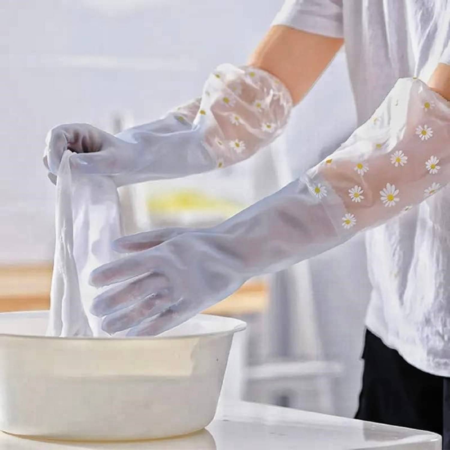     			Flyhomes Multicolor Latex Free Size Cleaning Gloves ( Pack of 1 )