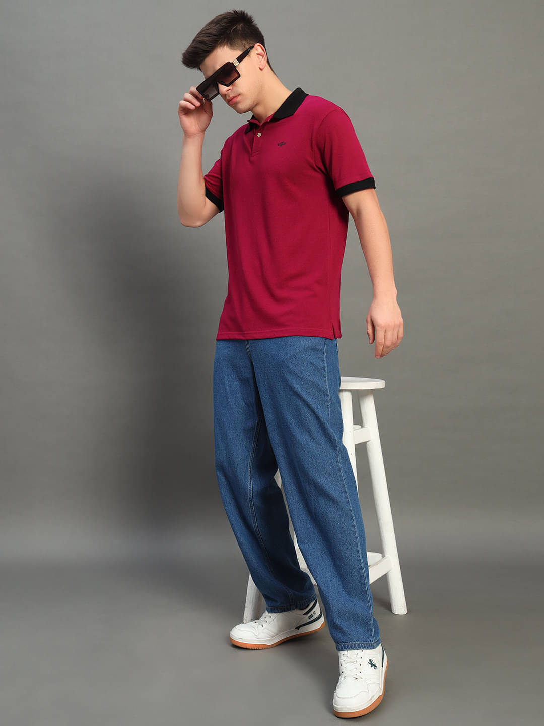     			GET GOLF Pack of 1 Cotton Blend Regular Fit Solid Half Sleeves Men's Polo T Shirt ( Maroon )