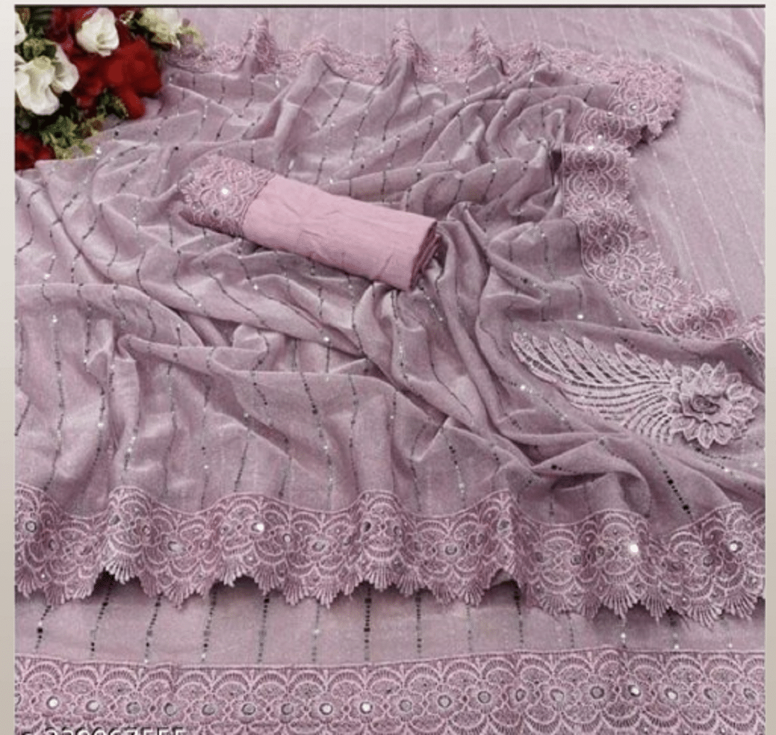 JILUDI Lycra Solid Saree With Unstitched Blouse Piece ( Pink ) JILUDI Lycra Solid Saree With Unstitched Blouse Piece ( Pink )