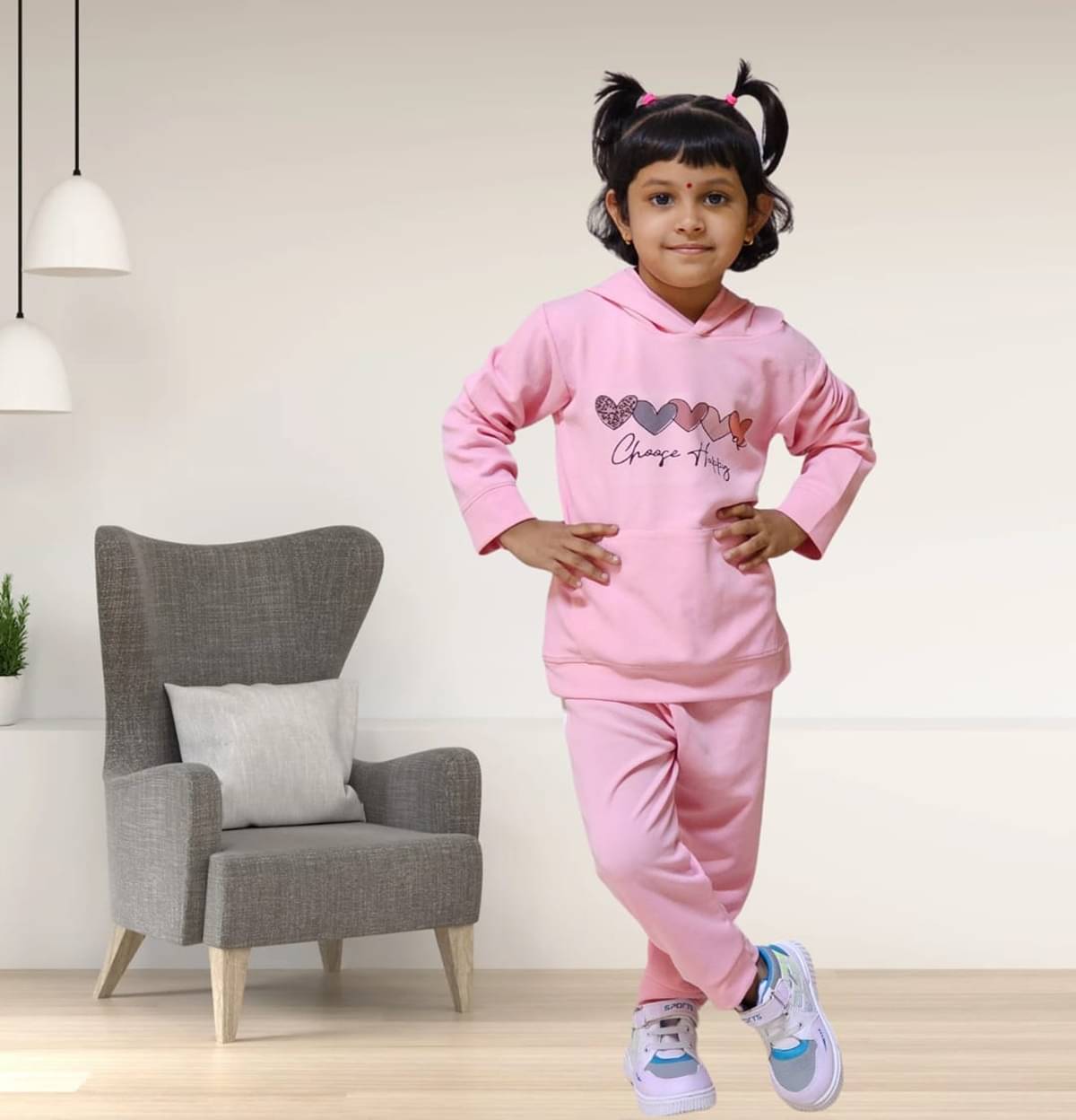 Kaash Pack of 1 Girls Cotton Blend T-shirt & Pants ( Pink ) Kaash Pack of 1 Girls Cotton Blend T-shirt & Pants ( Pink )