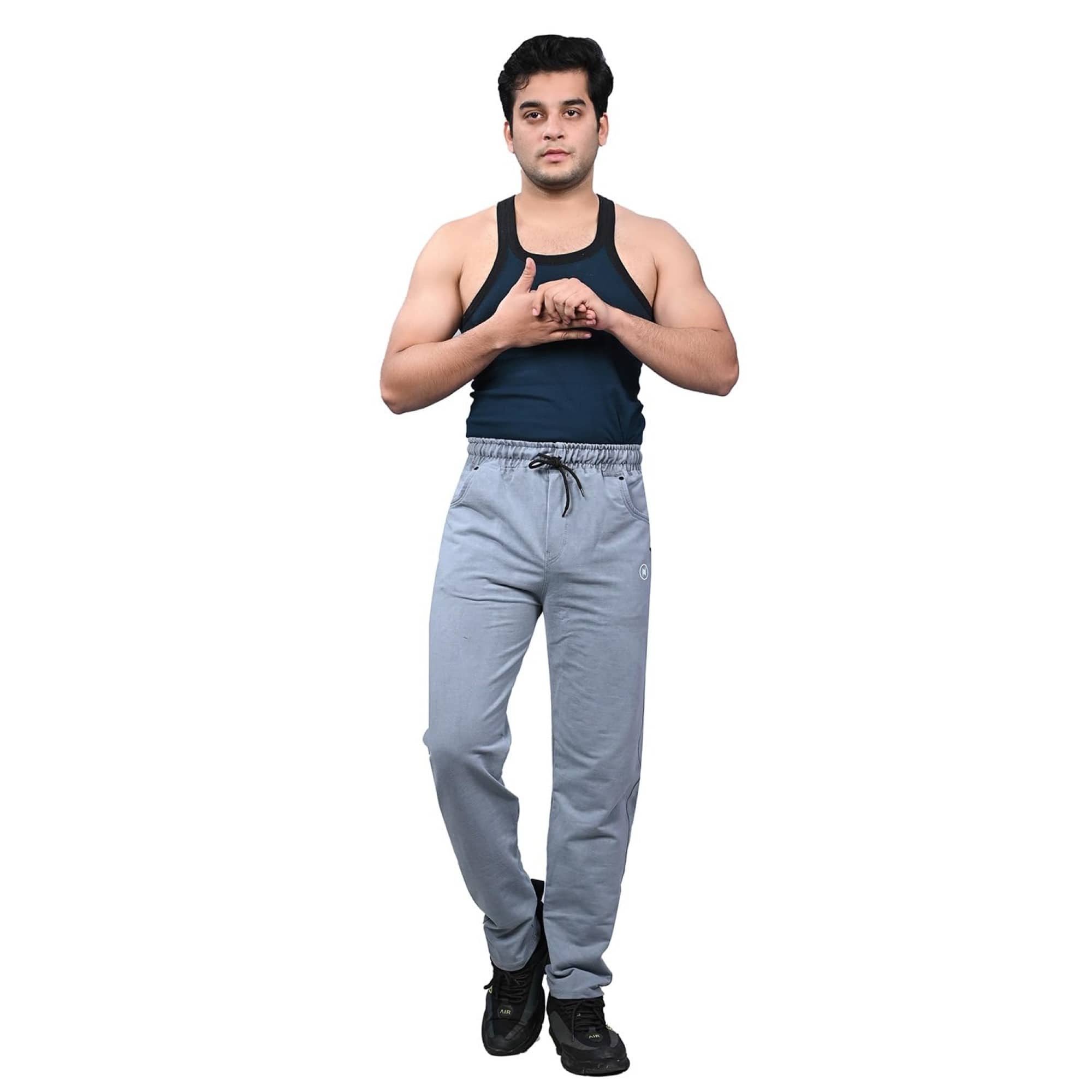 NEOCARDIN Light Grey Cotton Men's Trackpants ( Pack of 1 ) - Track Pants | Buy online on ZillyBuy