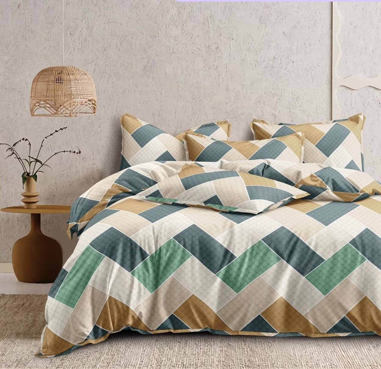 NeLeo Poly Cotton 1 Double King Bedsheet with 4 Pillow Covers ( Green ) NeLeo Poly Cotton 1 Double King Bedsheet with 4 Pillow Covers ( Green )